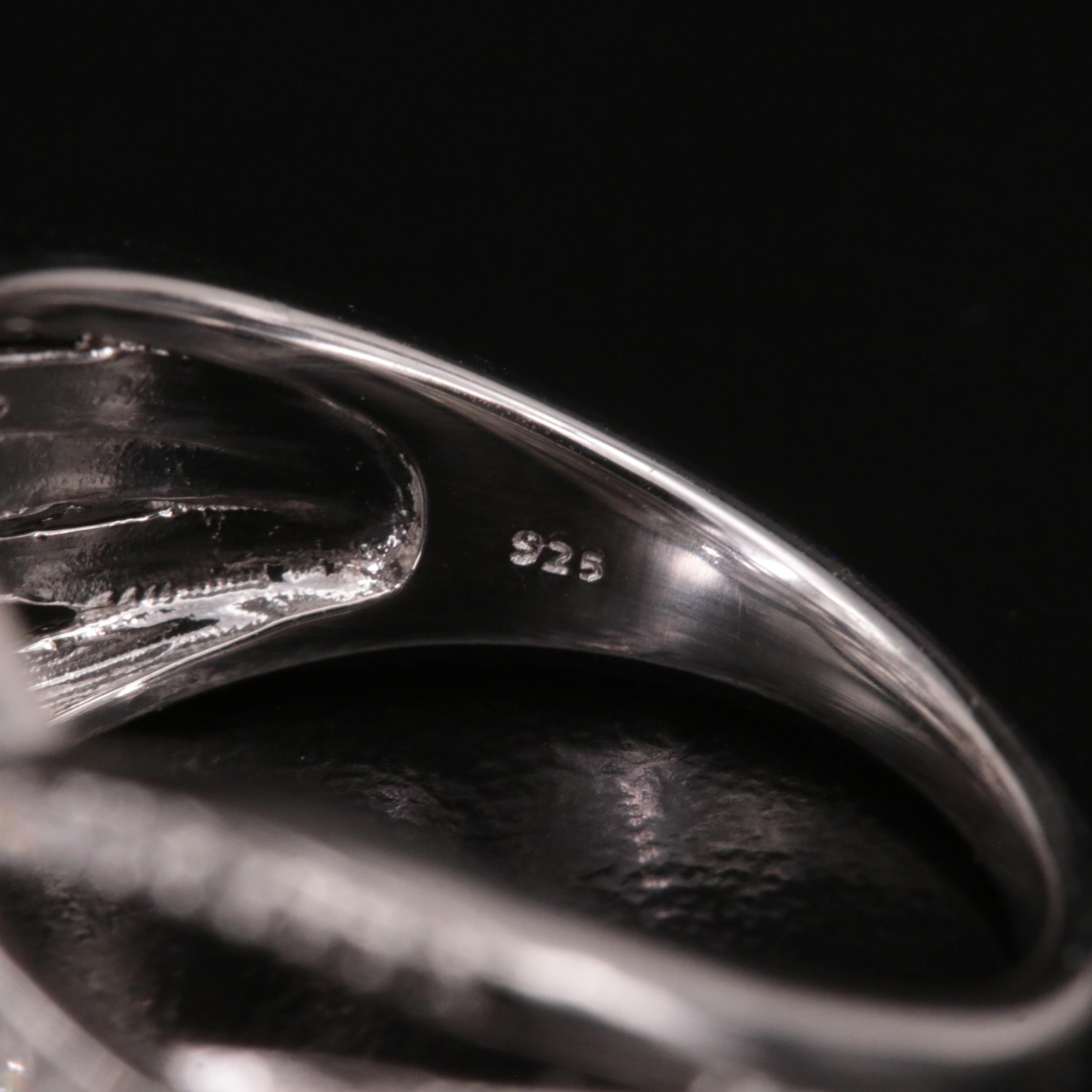 Sterling Diamond Crossover Slider Ring