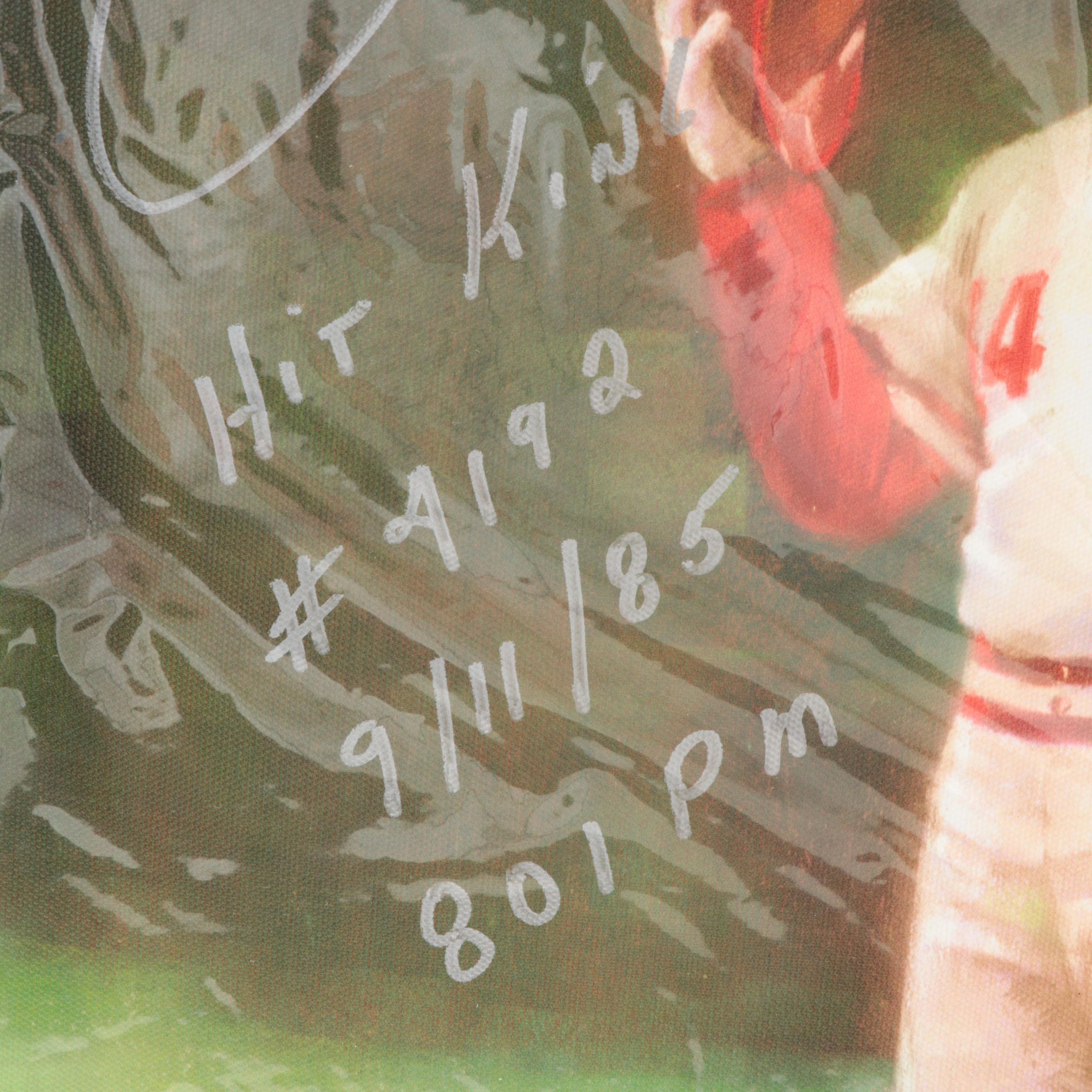 Cincinnati Reds Pete Rose "Hit King" Signed Numbered Printed Canvas