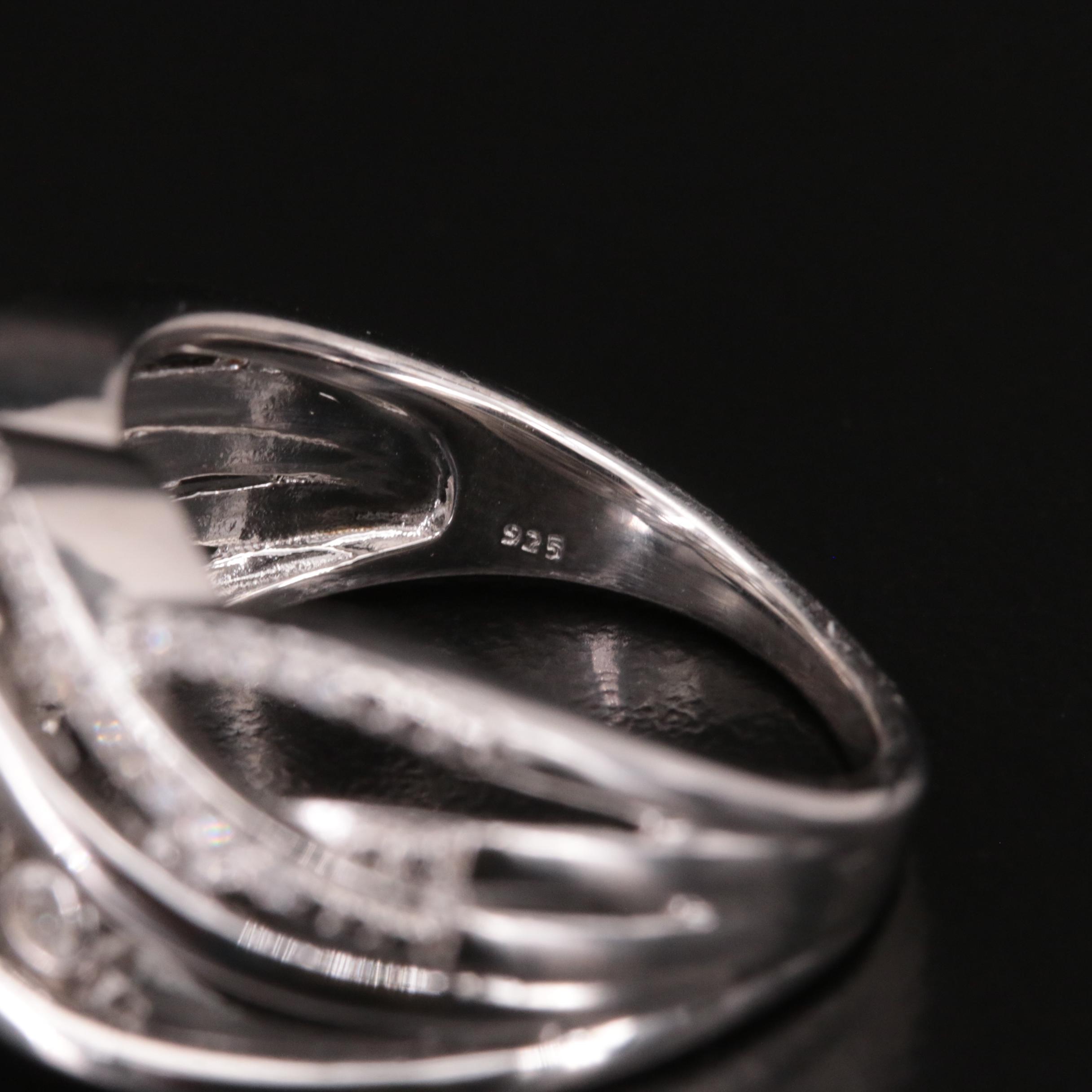 Sterling Diamond Crossover Slider Band