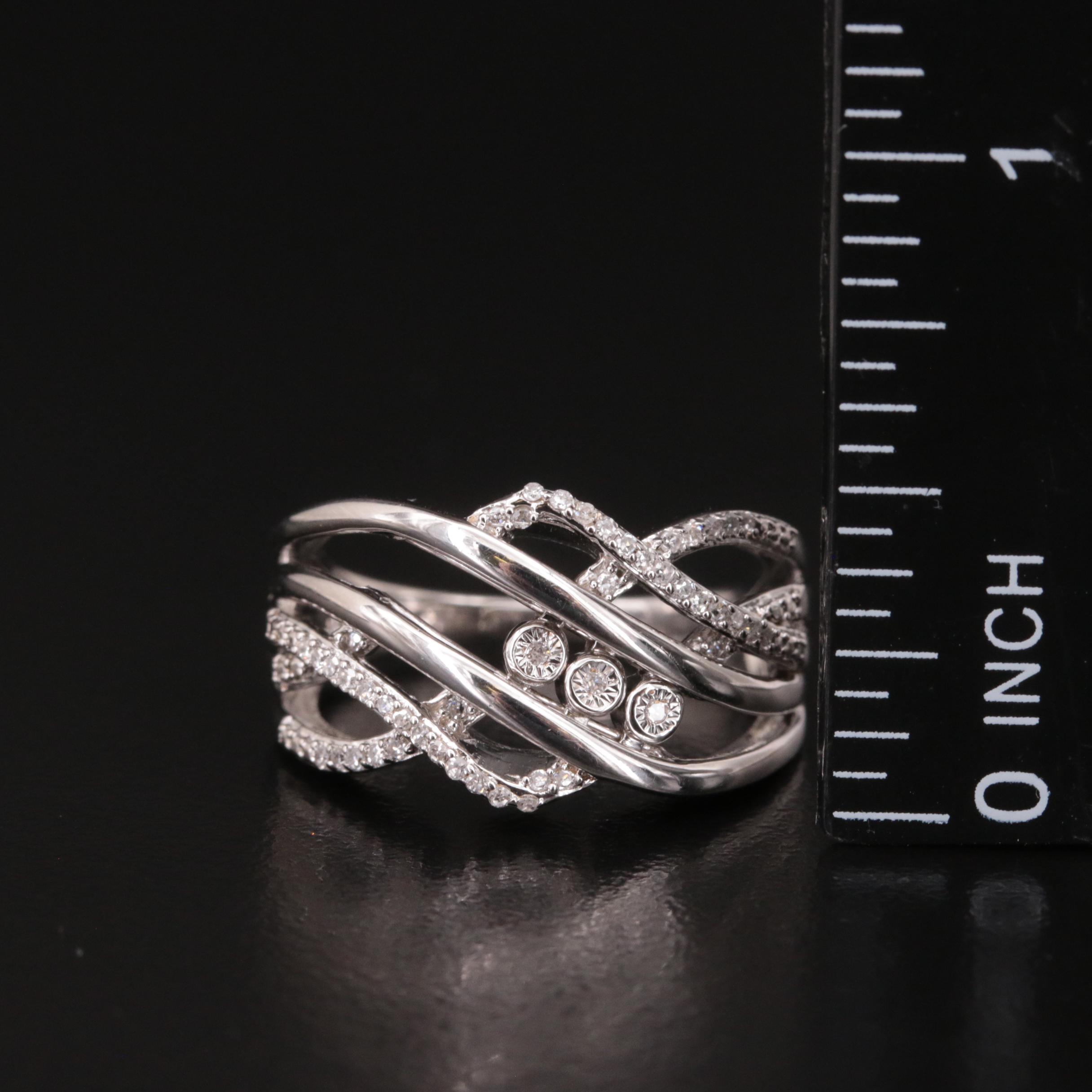 Sterling Diamond Crossover Slider Band