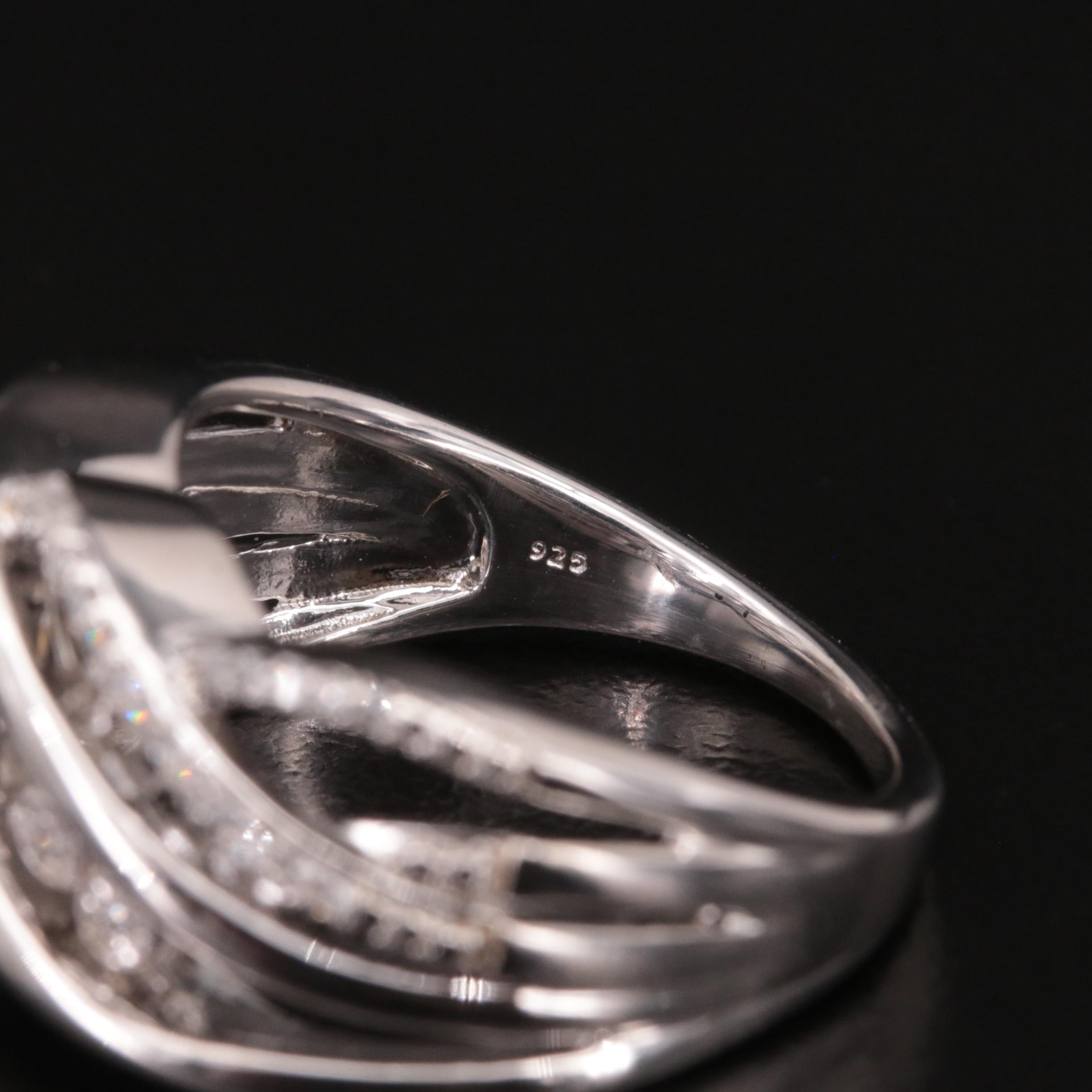 Sterling Diamond Crossover Slider Band