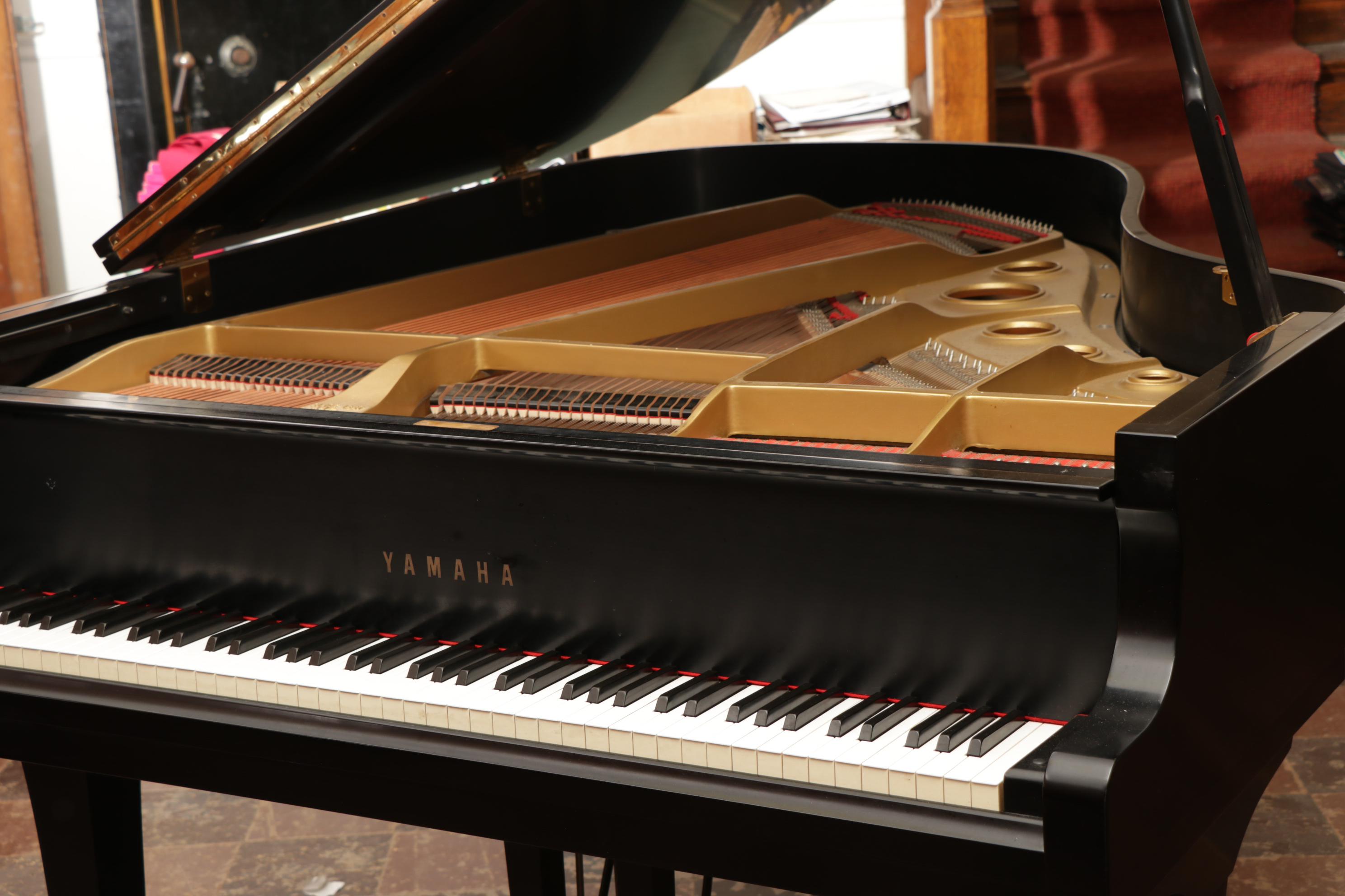 Yamaha G3 Polished Ebony Baby Grand Piano with Tufted Bench
