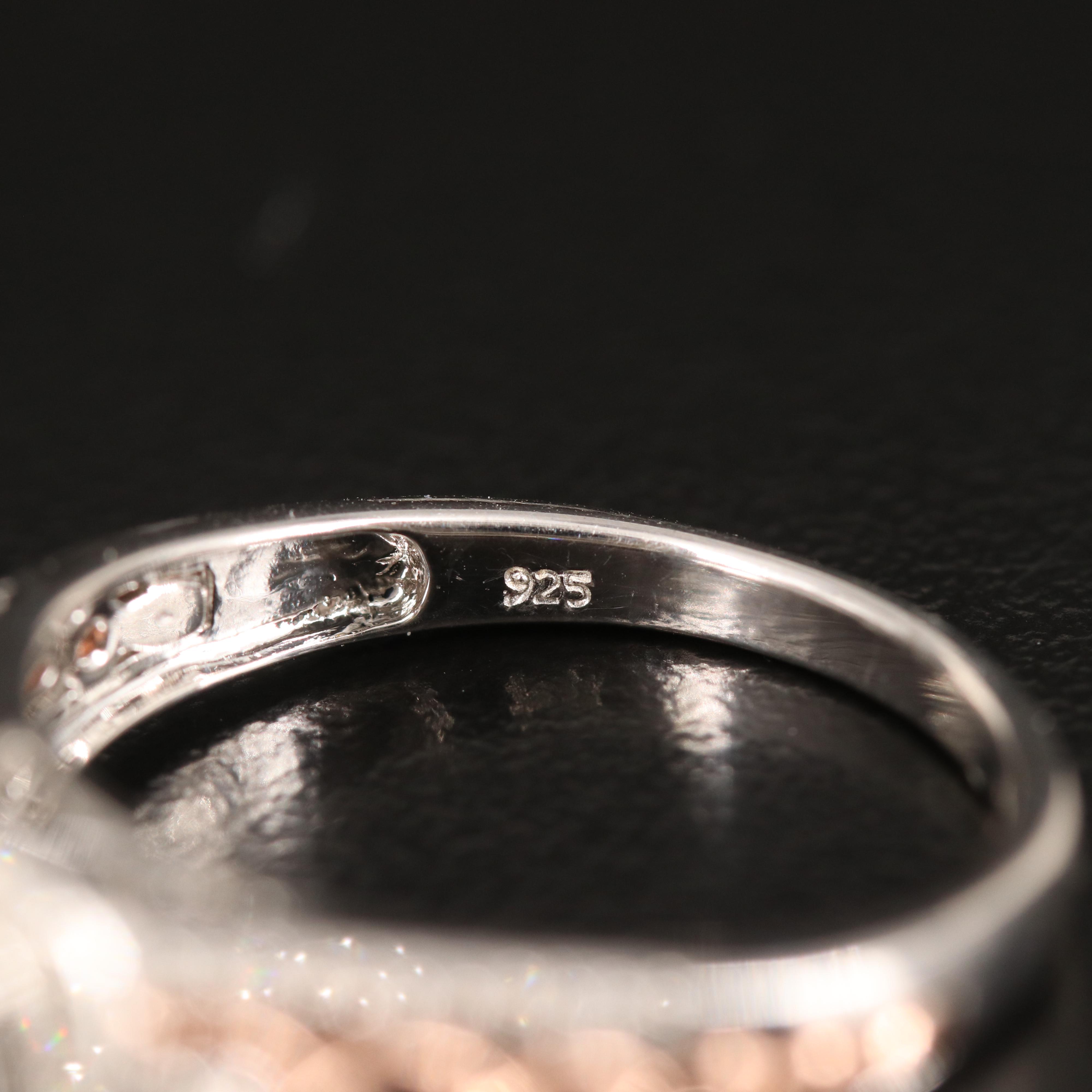 Sterling Diamond Ring with Braided Shoulders