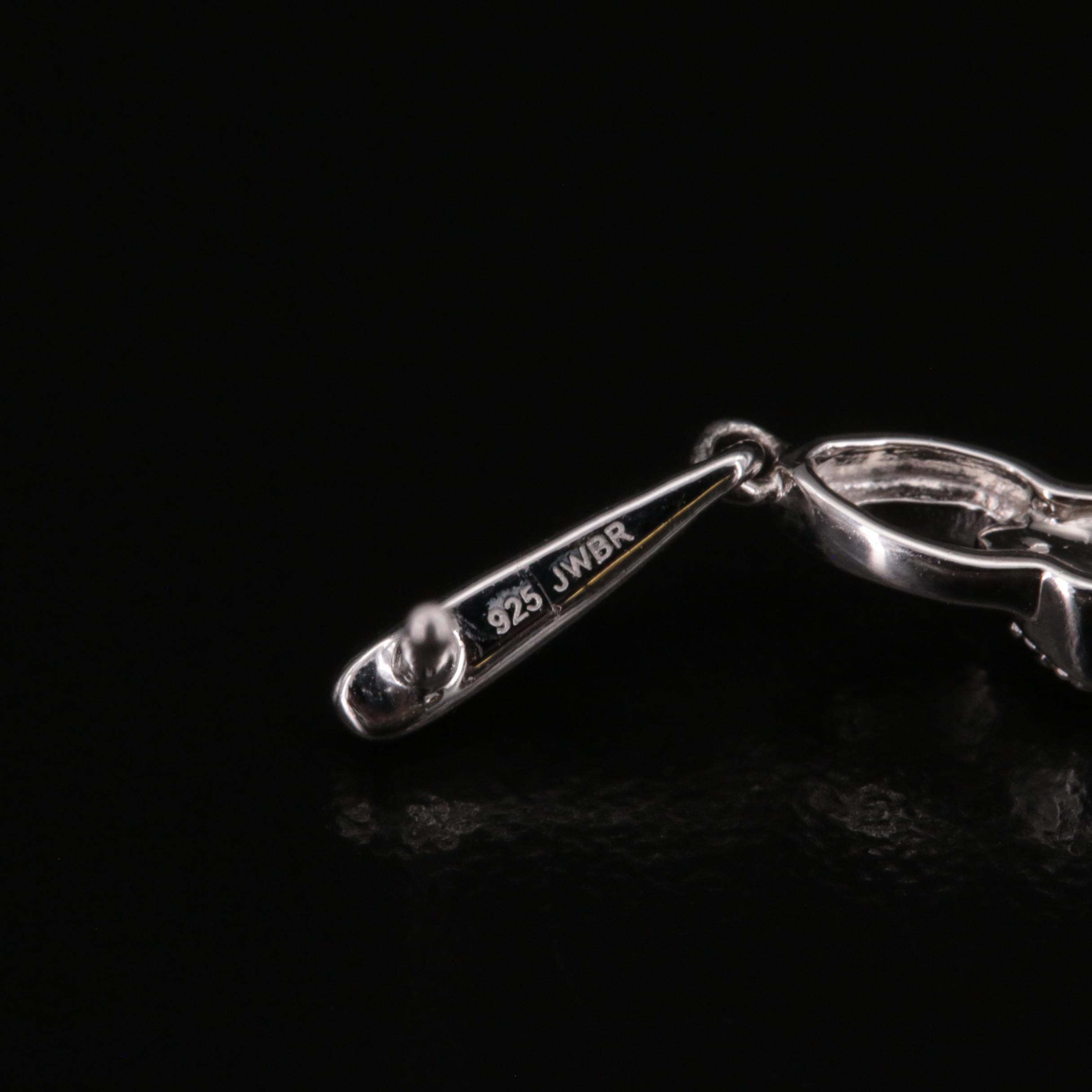 Sterling Diamond Drop Earrings