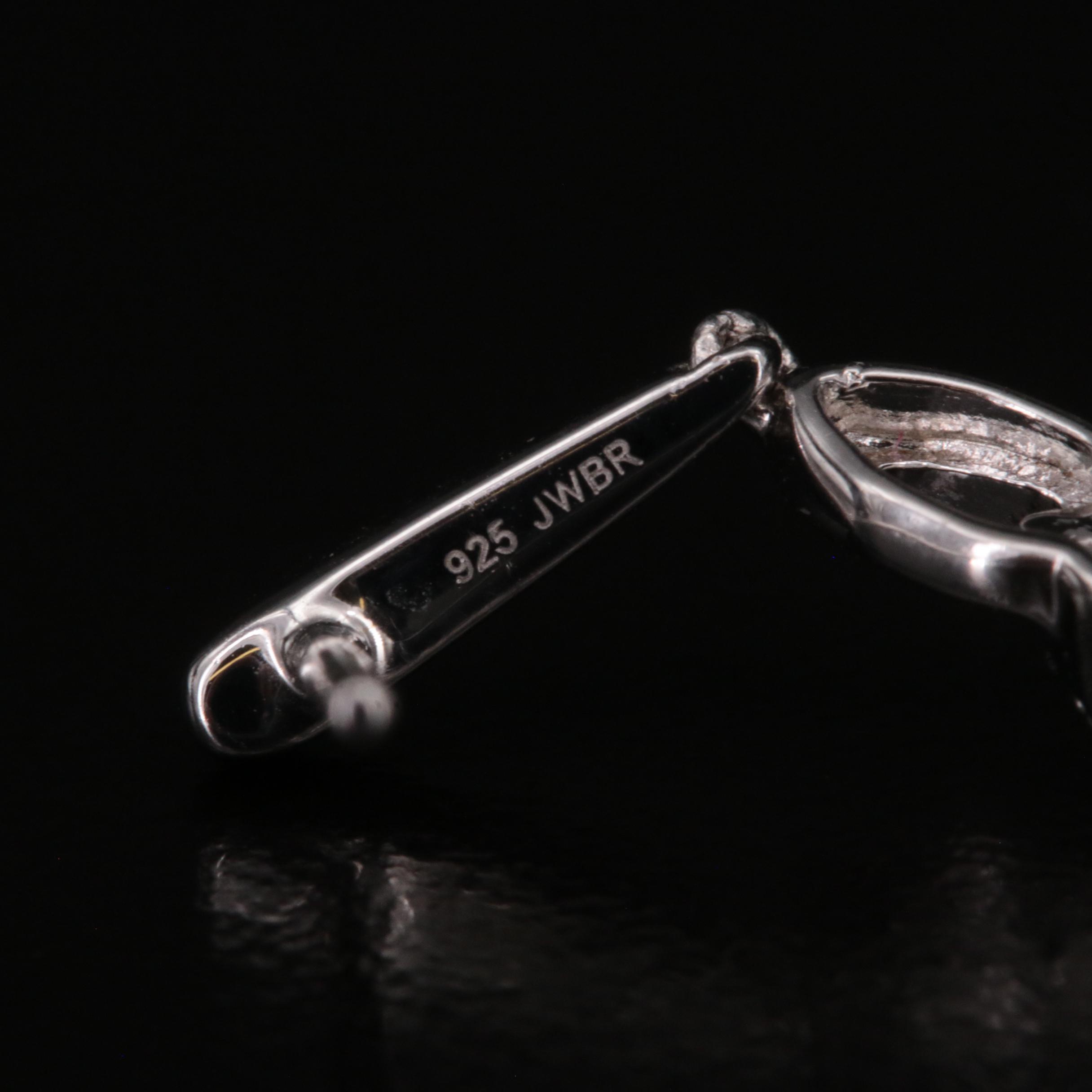 Sterling Diamond Drop Earrings