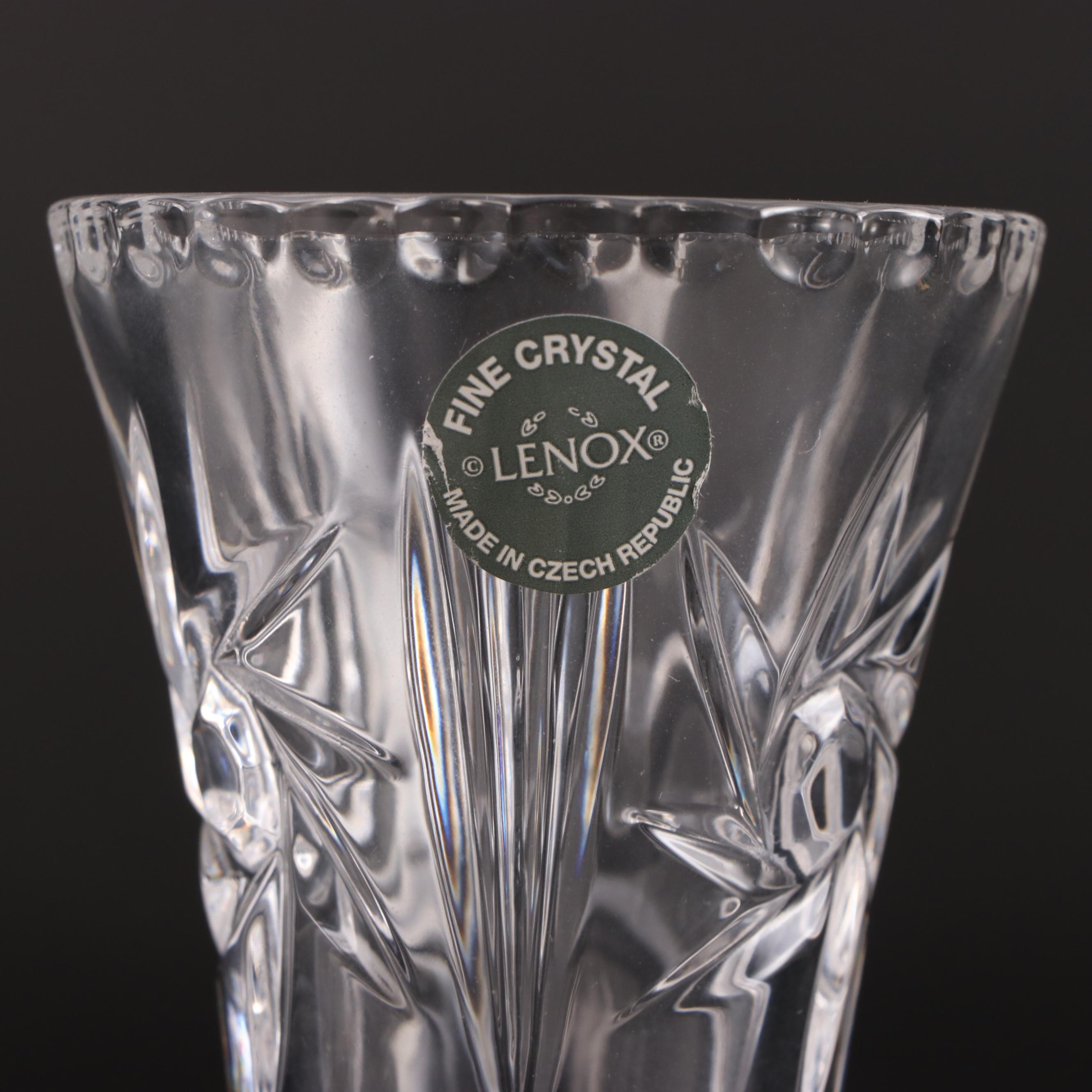 Lenox and Other Glass Vase with Libbey Pressed Glass Bowl