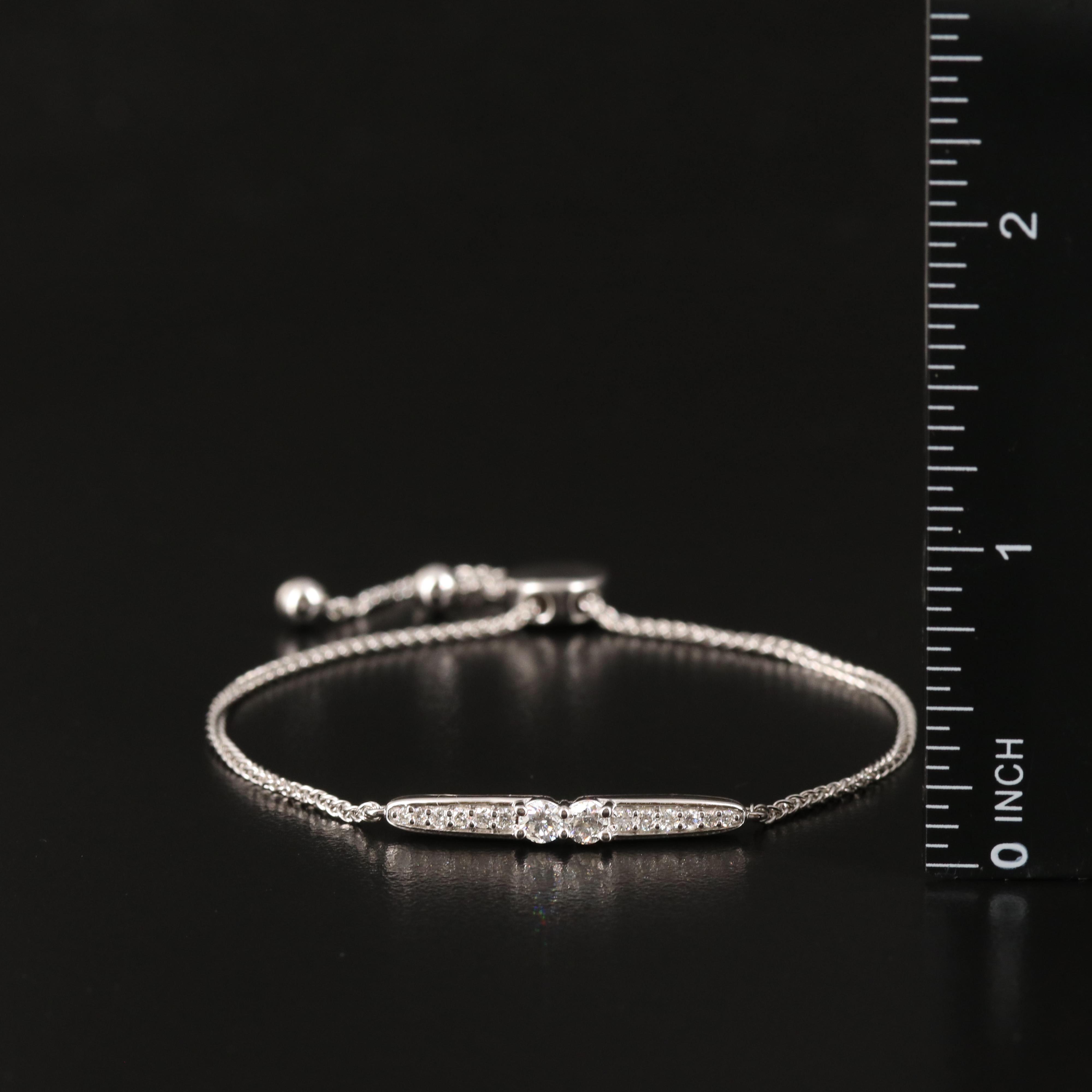 Sterling Diamond Bolo Bracelet