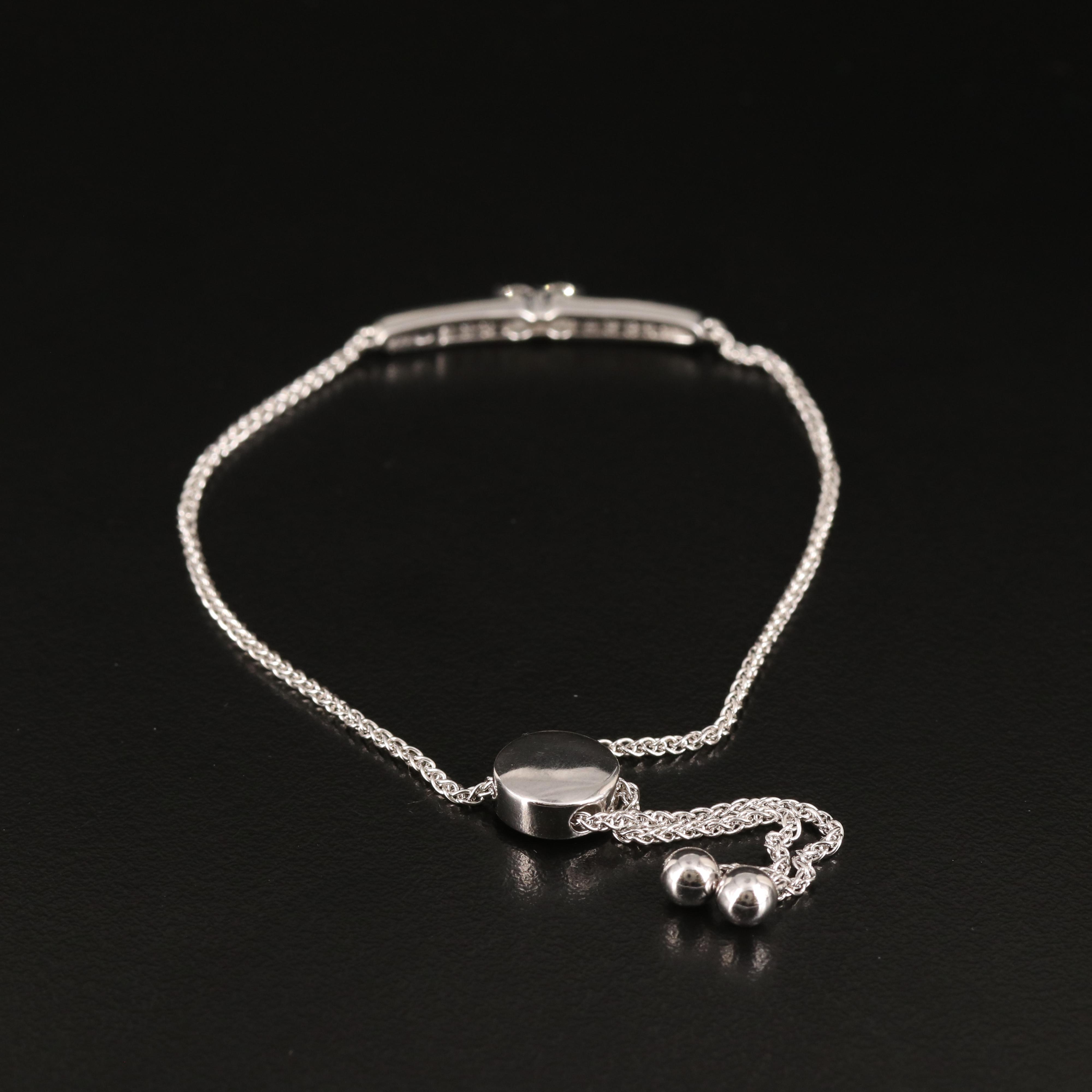 Sterling Diamond Bolo Bracelet