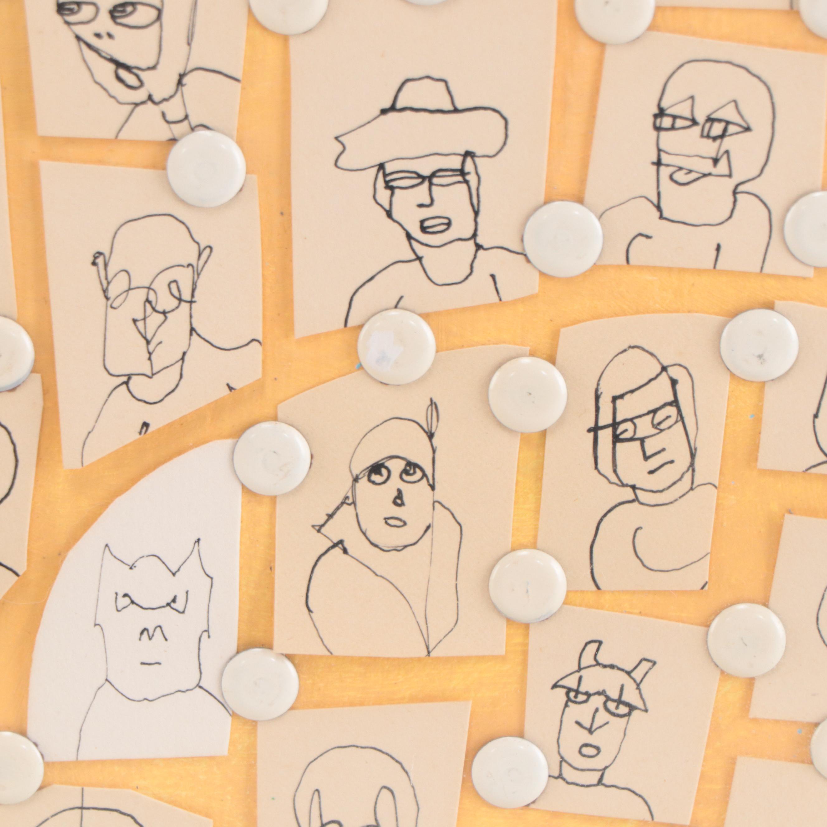 Stewart Katz Mixed Media Composition of Cat