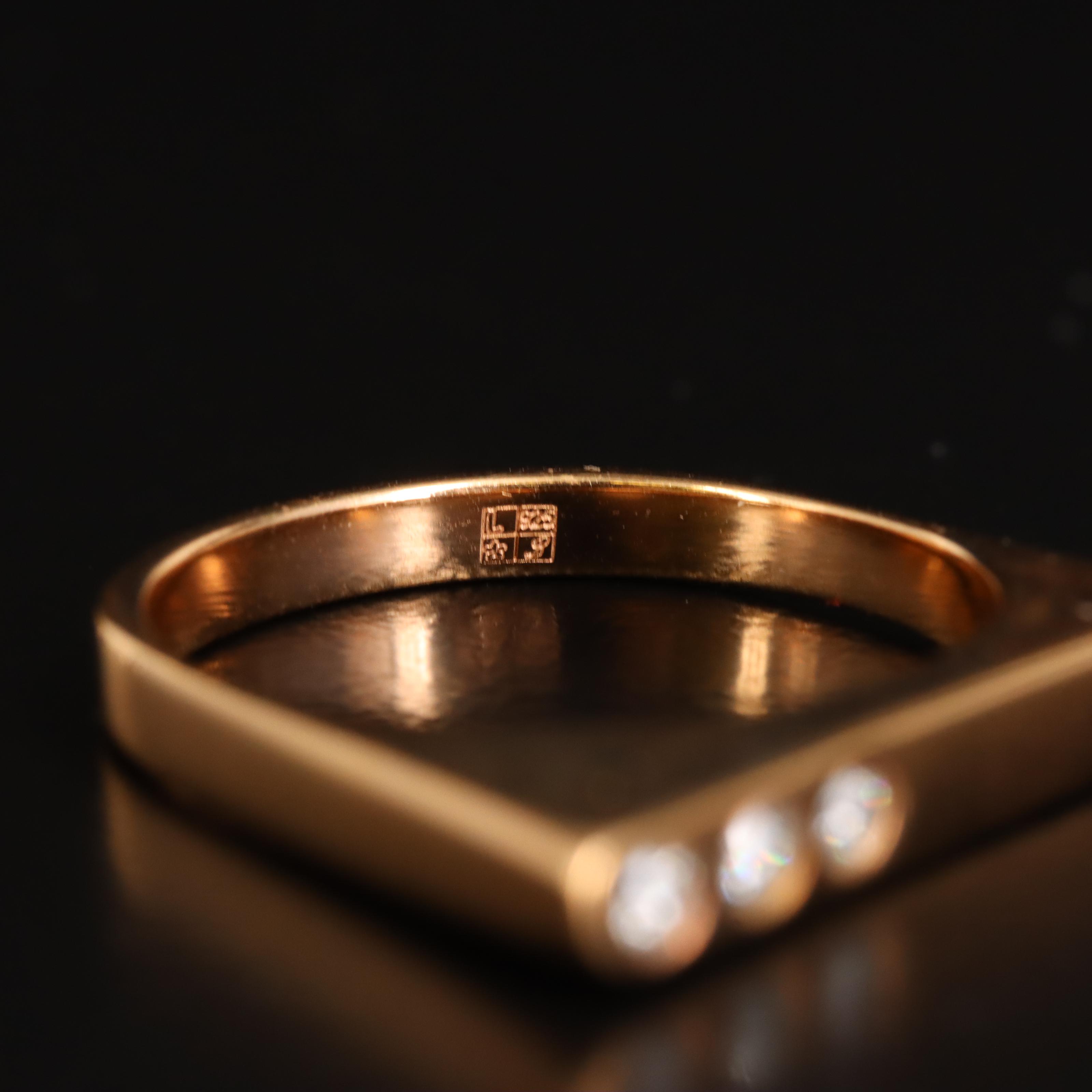 Sterling Tri-Color Diamond Stacking Rings