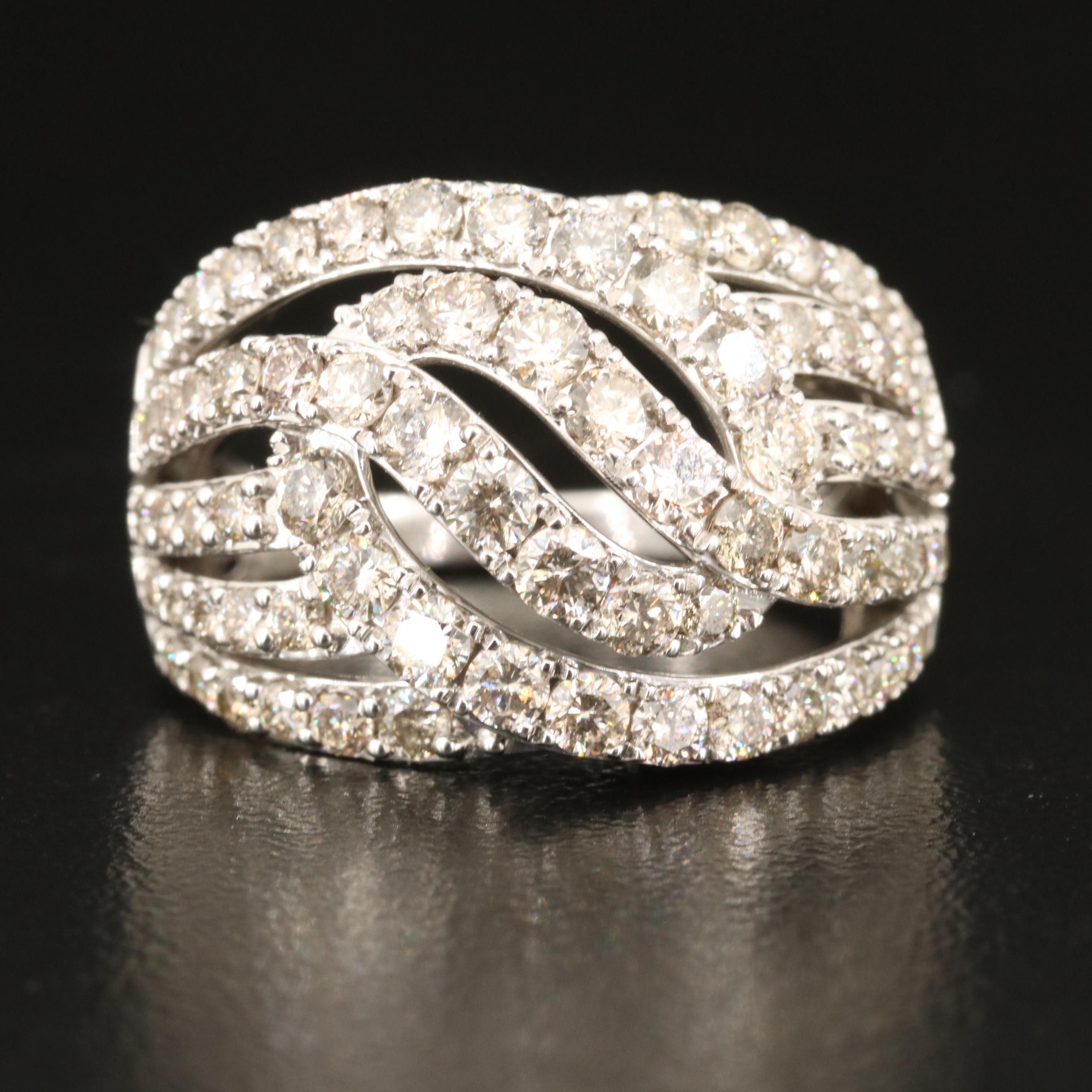 Sterling 2.00 CTW Diamond Interlocking Loops Ring