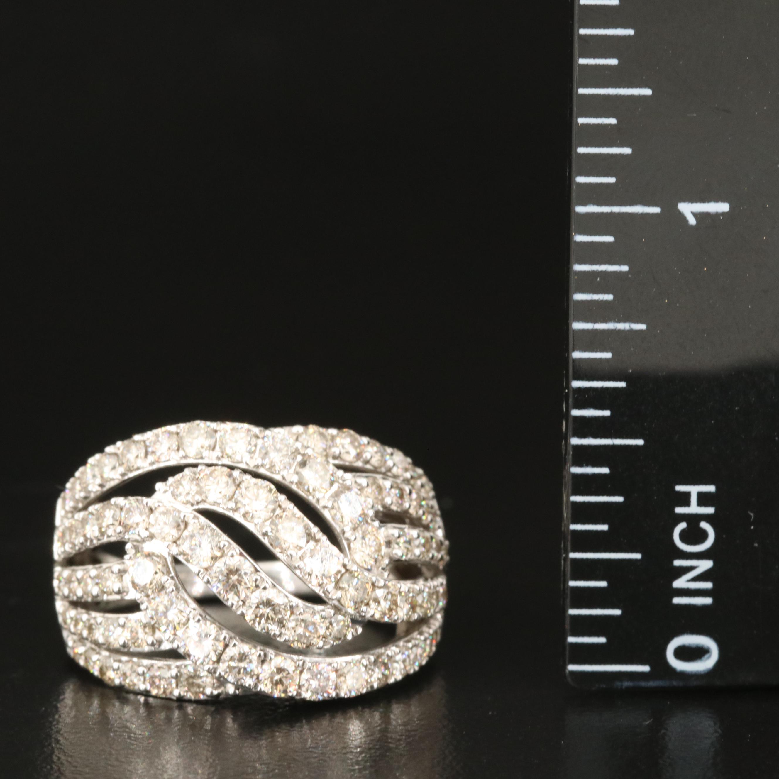 Sterling 2.00 CTW Diamond Interlocking Loops Ring