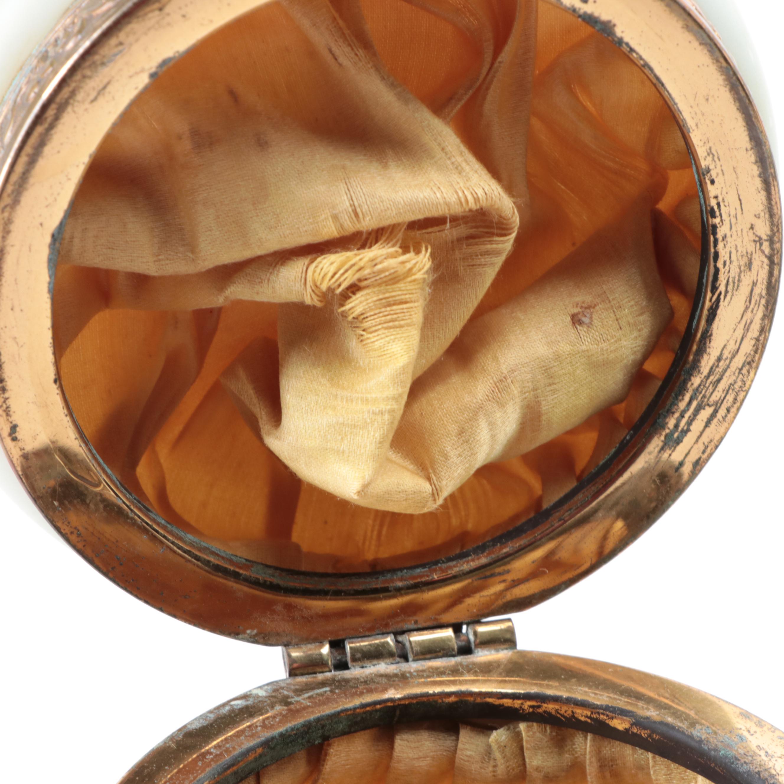 Wavecrest C.F. Monroe and Other Victorian Style Satin Glass Vanity Trinket Boxes