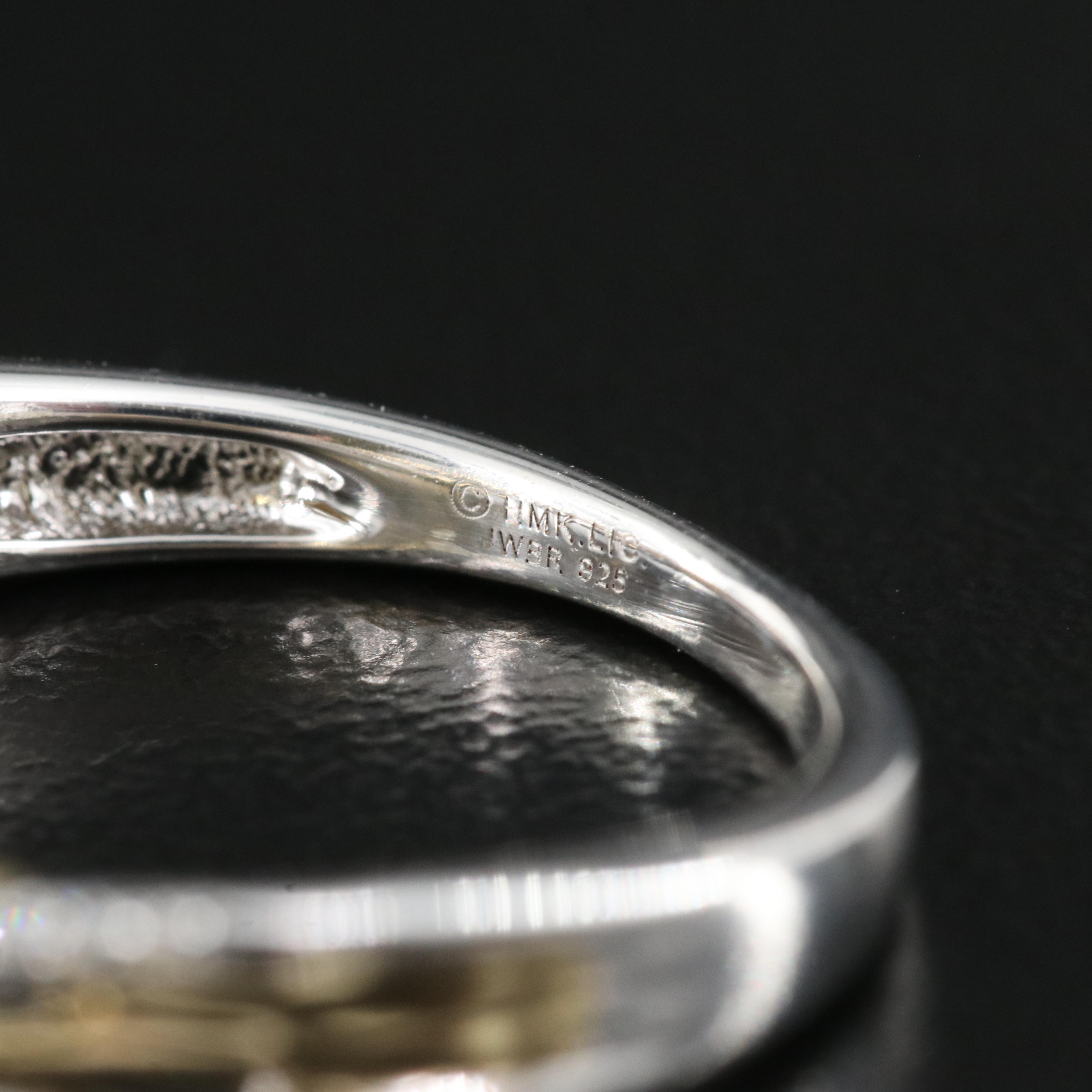 Sterling Diamond and Amethyst Ring