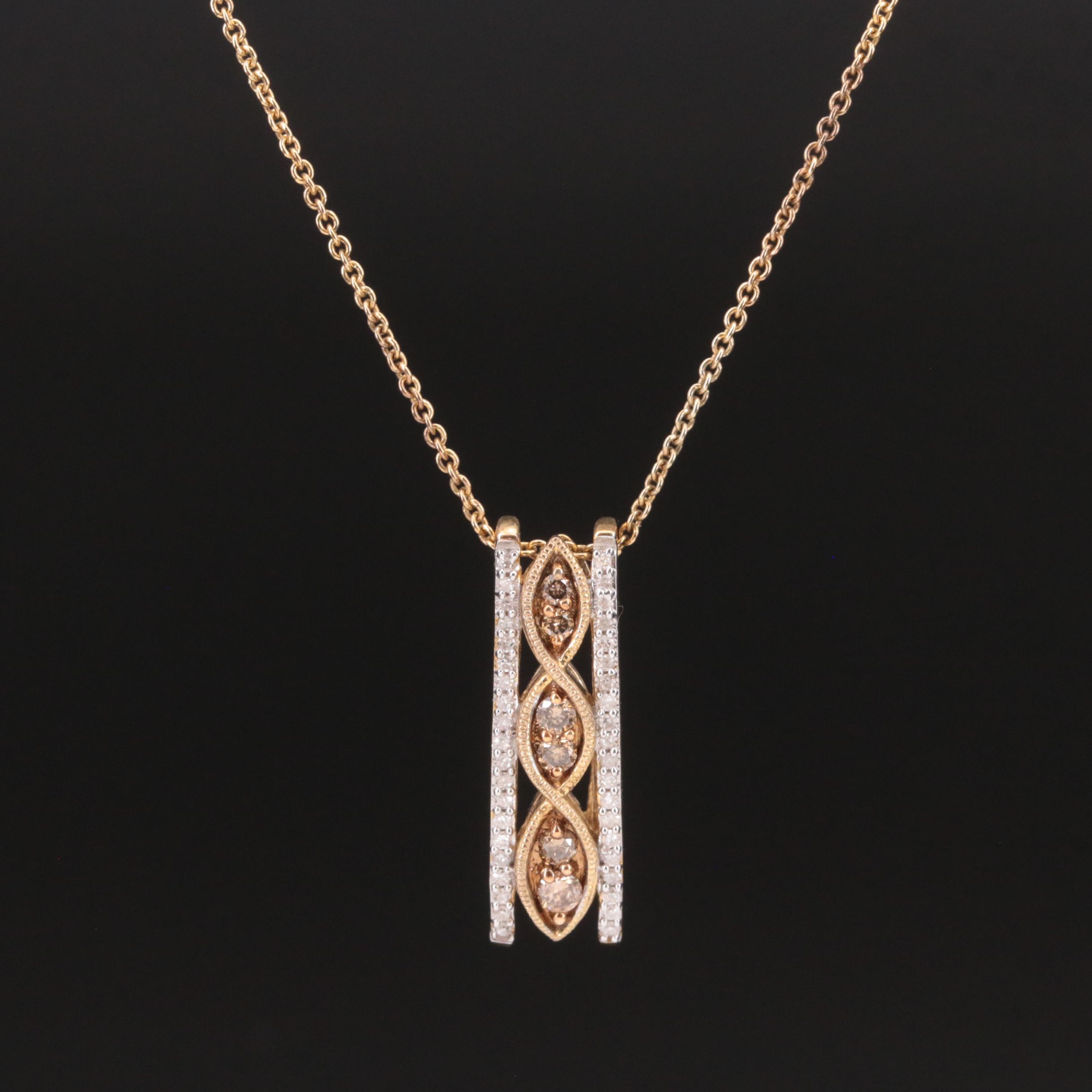 Sterling Diamond Pendant Necklace
