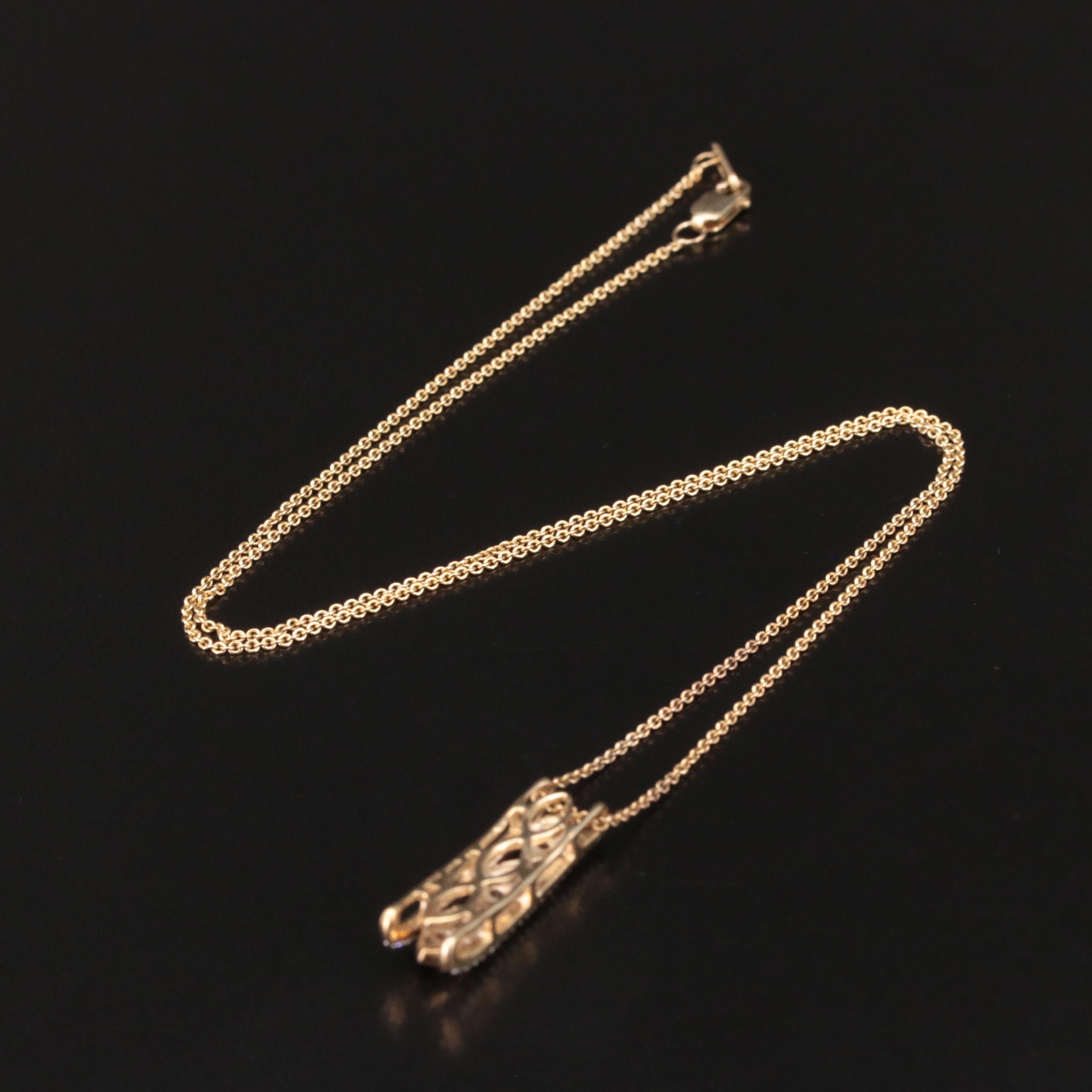 Sterling Diamond Pendant Necklace