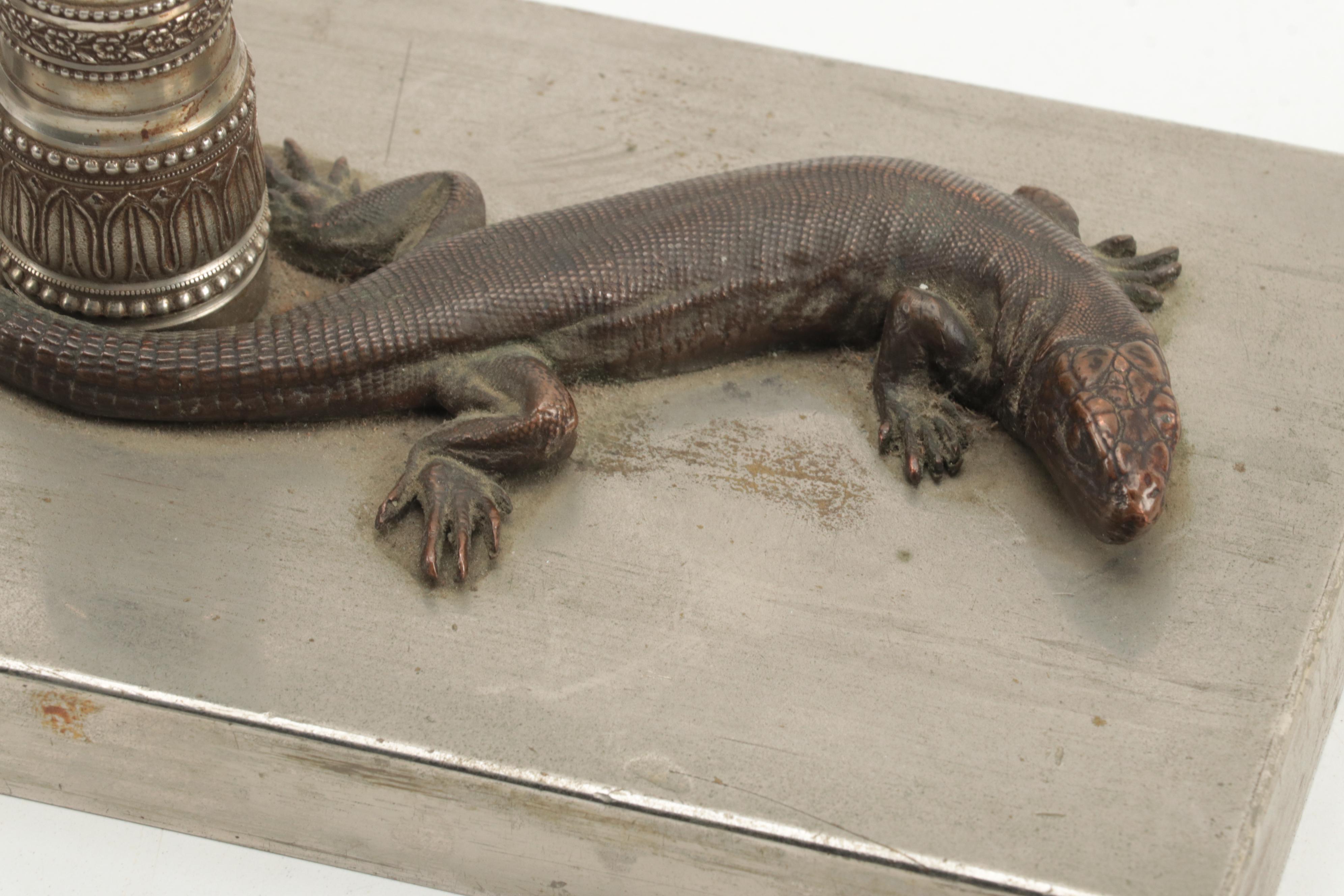 Large Grand Tour Blotter or Paperweight in Brass and Bronze, Late 19th C.