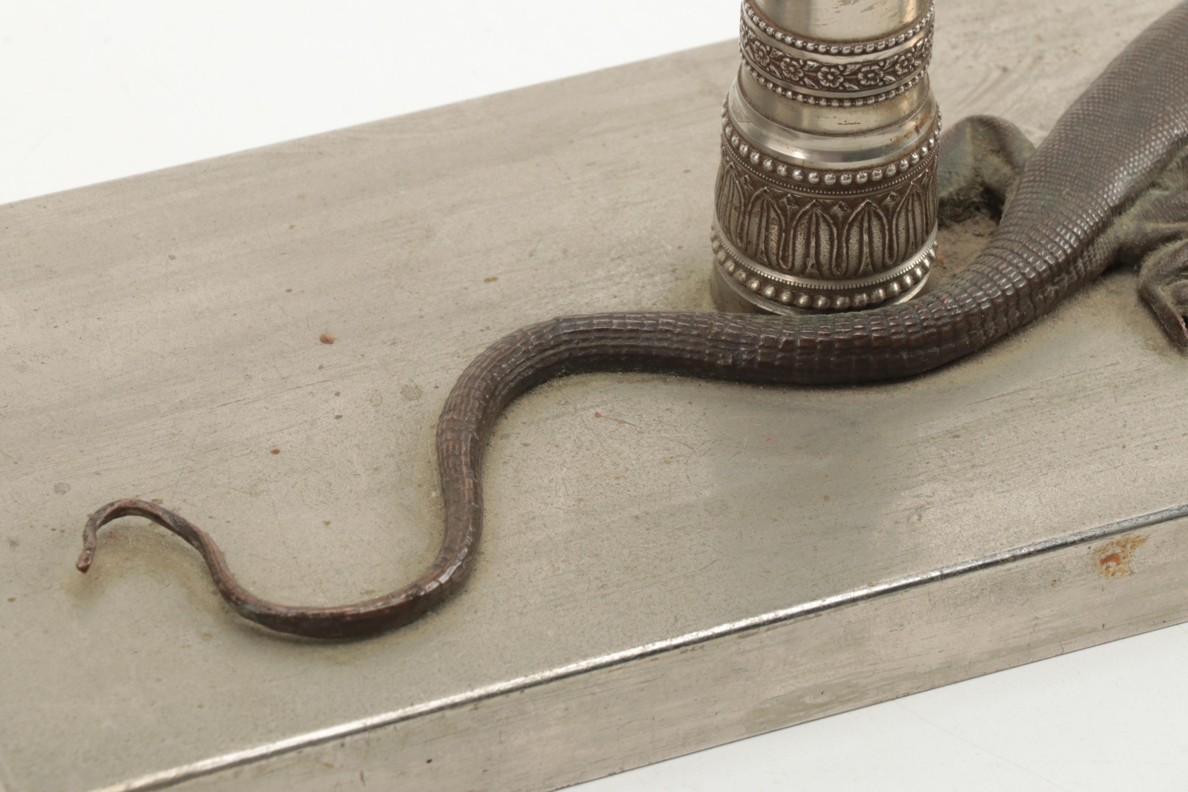 Large Grand Tour Blotter or Paperweight in Brass and Bronze, Late 19th C.