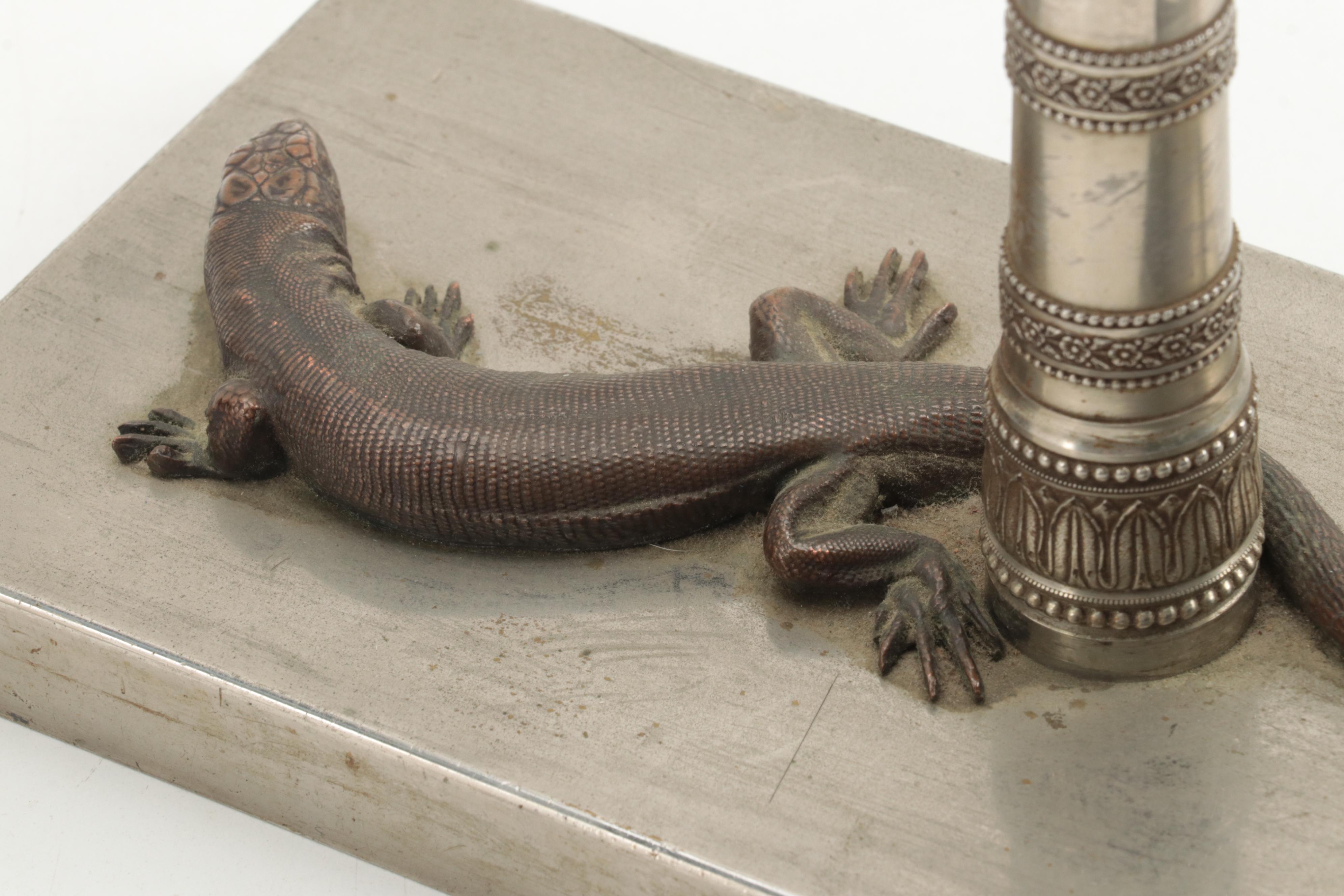 Large Grand Tour Blotter or Paperweight in Brass and Bronze, Late 19th C.