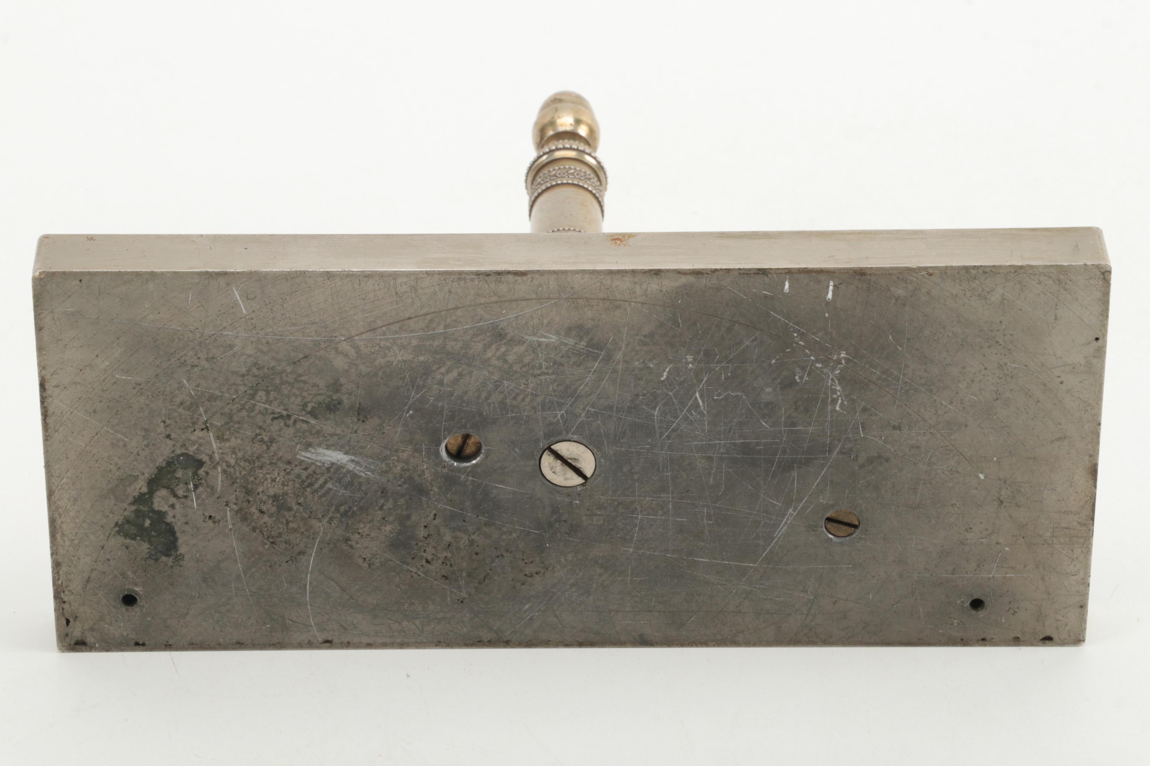 Large Grand Tour Blotter or Paperweight in Brass and Bronze, Late 19th C.