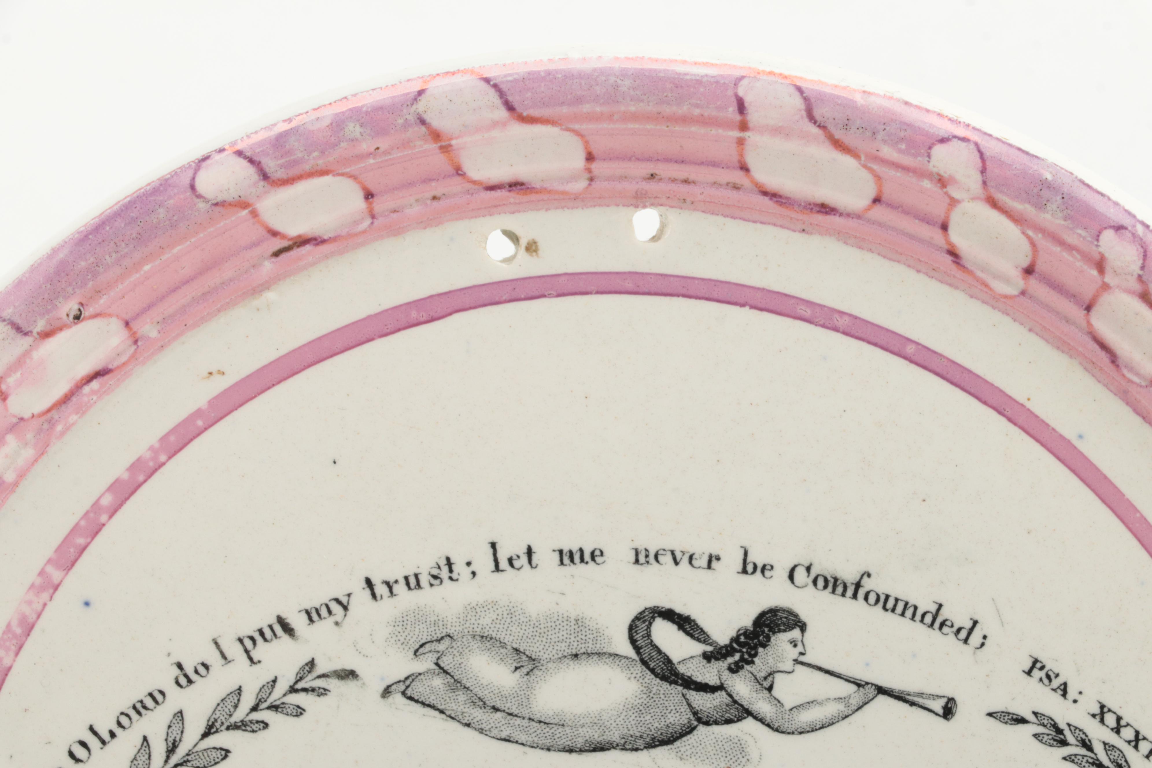 English Soft Paste Porcelain Lustreware Plaque, Early 19th Century