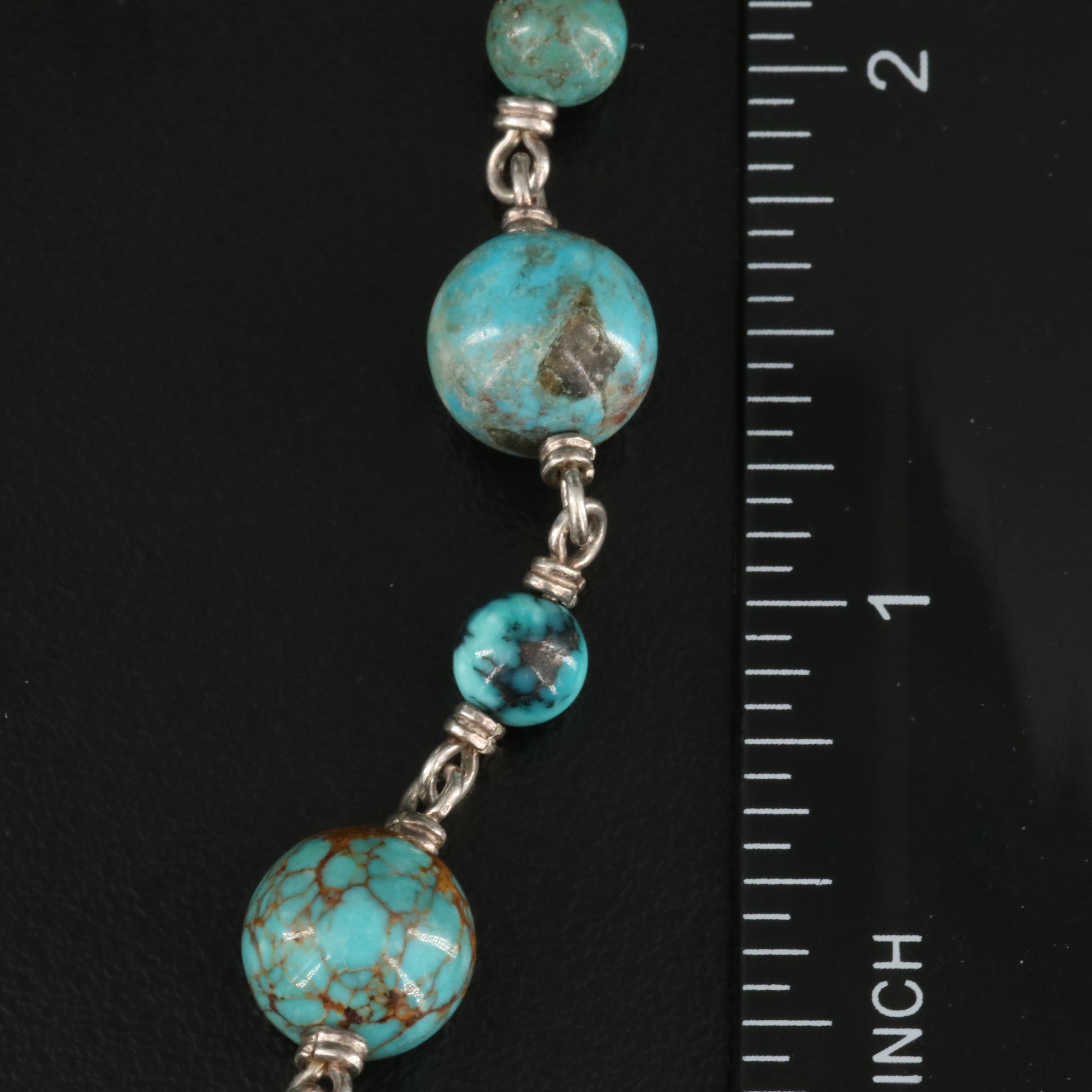 Sterling Turquoise Station Necklace