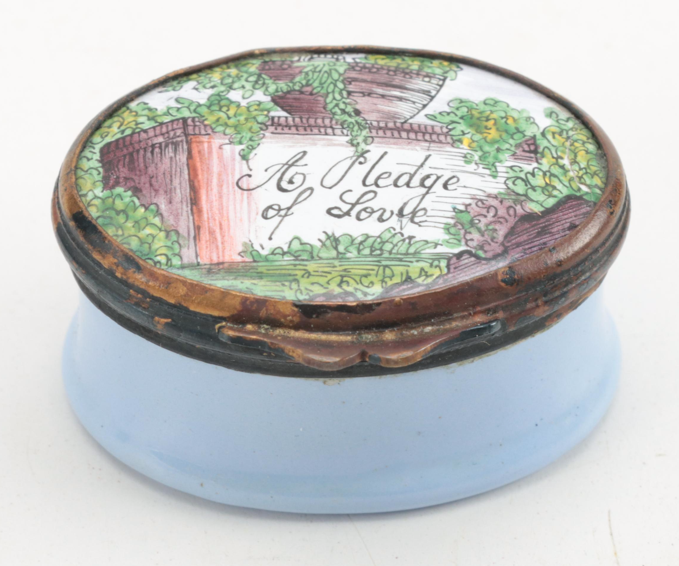 British Hand Decorated Enameled Porcelain Patch Boxes, 19th Century