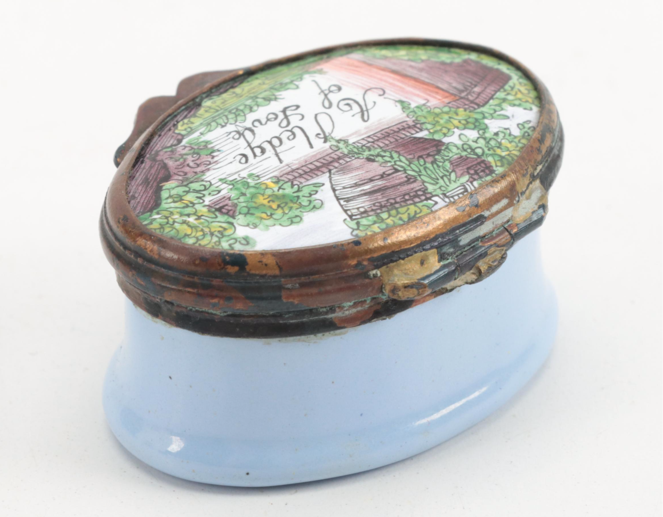 British Hand Decorated Enameled Porcelain Patch Boxes, 19th Century