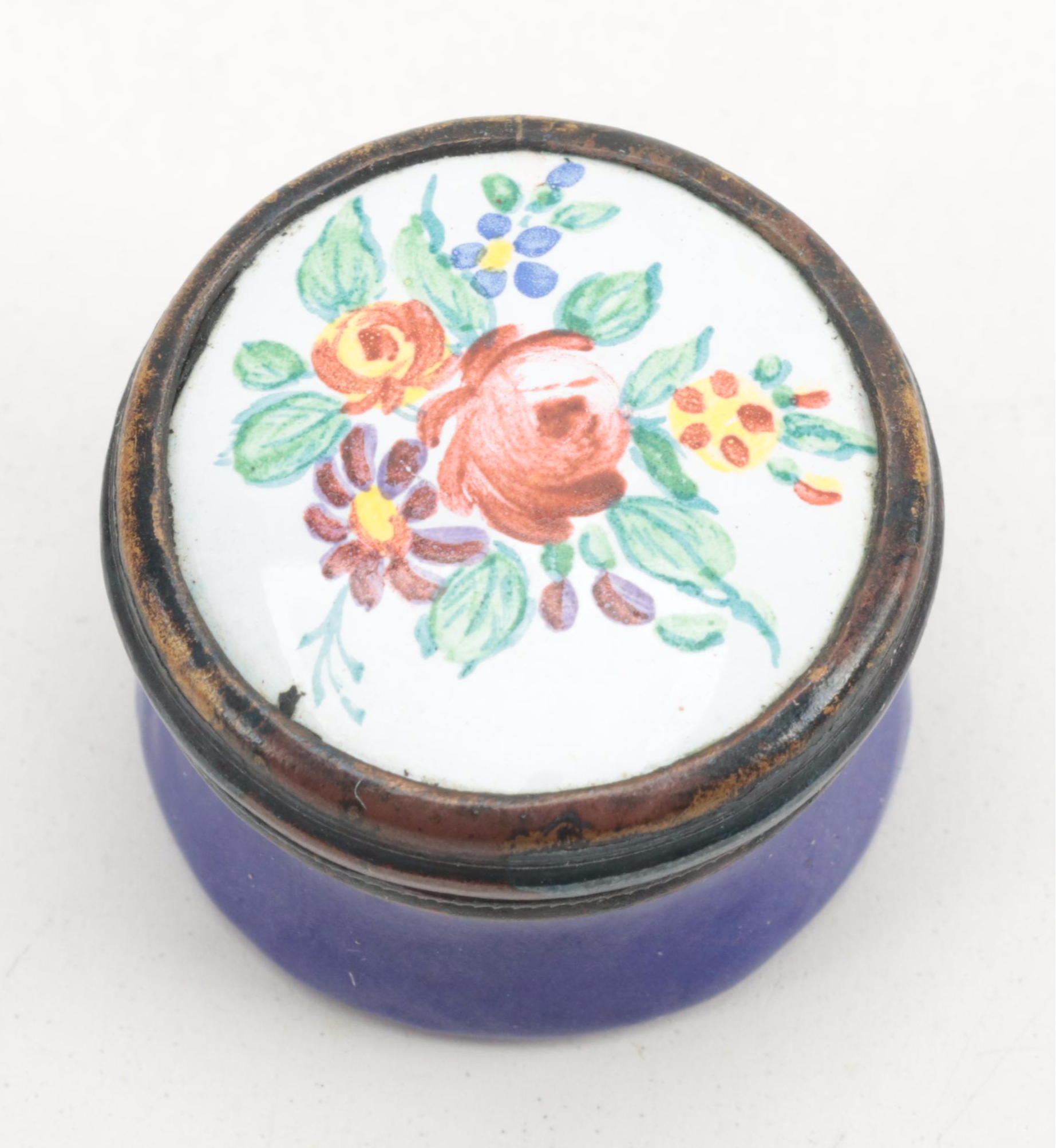 British Hand Decorated Enameled Porcelain Patch Boxes, 19th Century