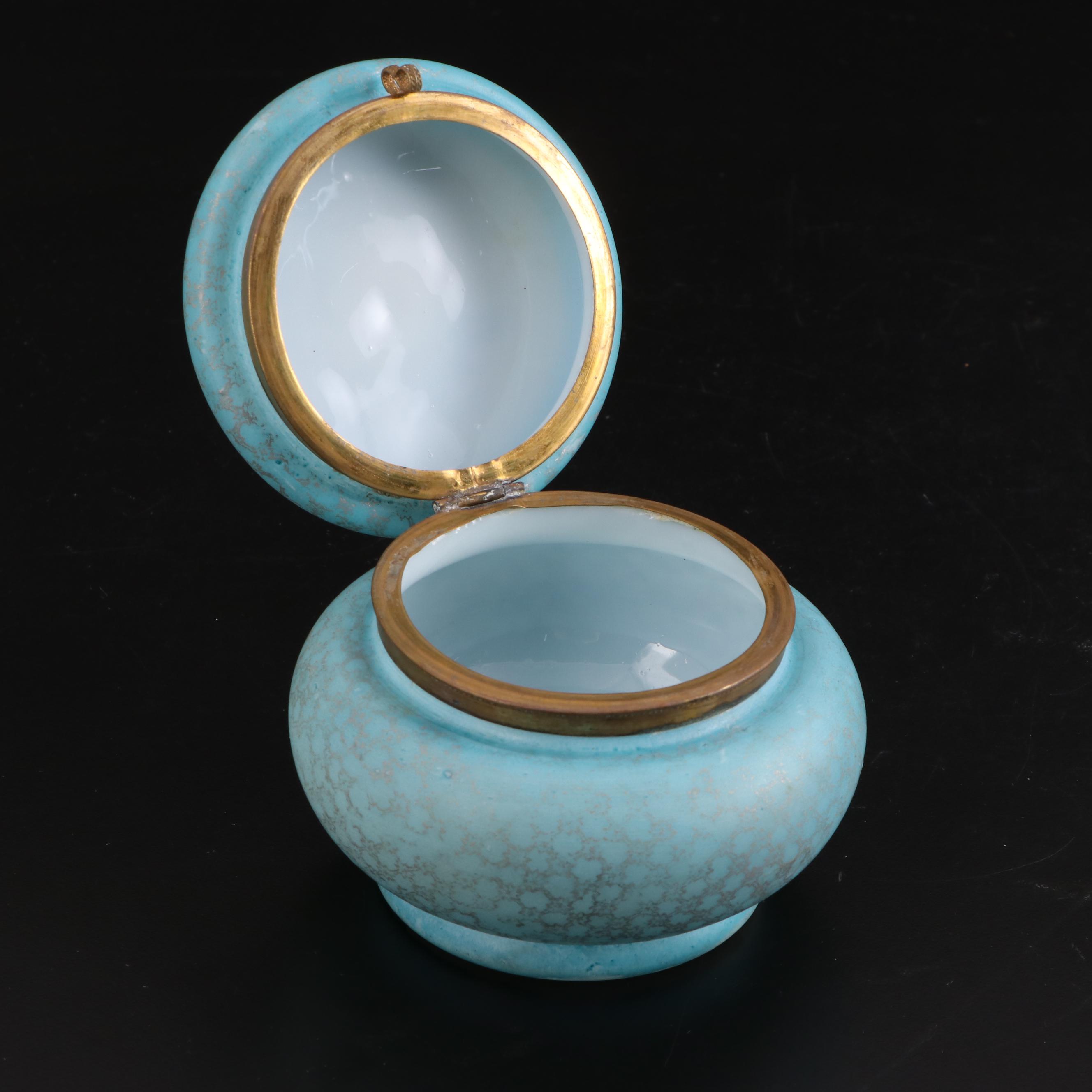 Wavecrest Vanity Box with Other Victorian Style Satin Glass Vanity Boxes