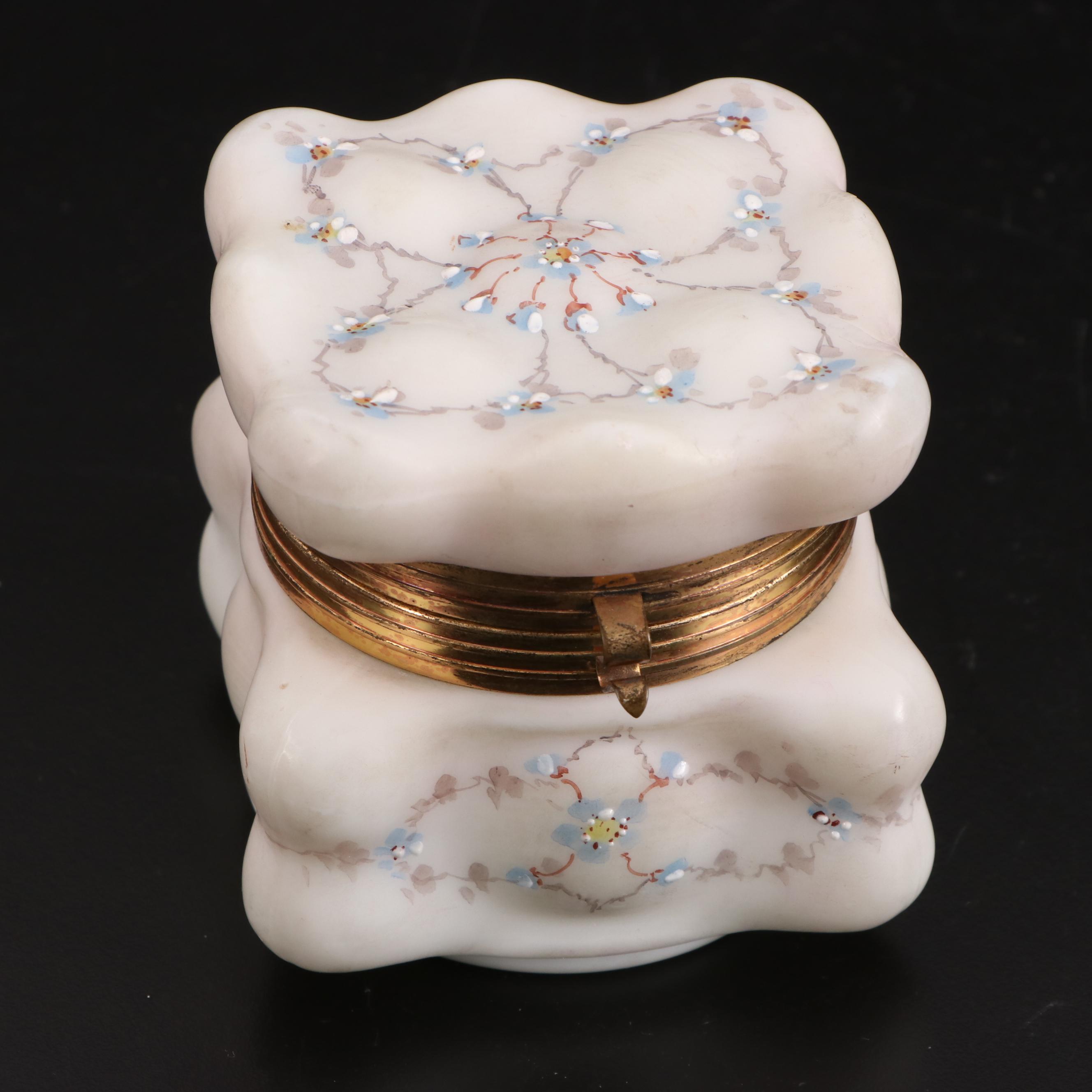 Wavecrest Vanity Box with Other Victorian Style Satin Glass Vanity Boxes