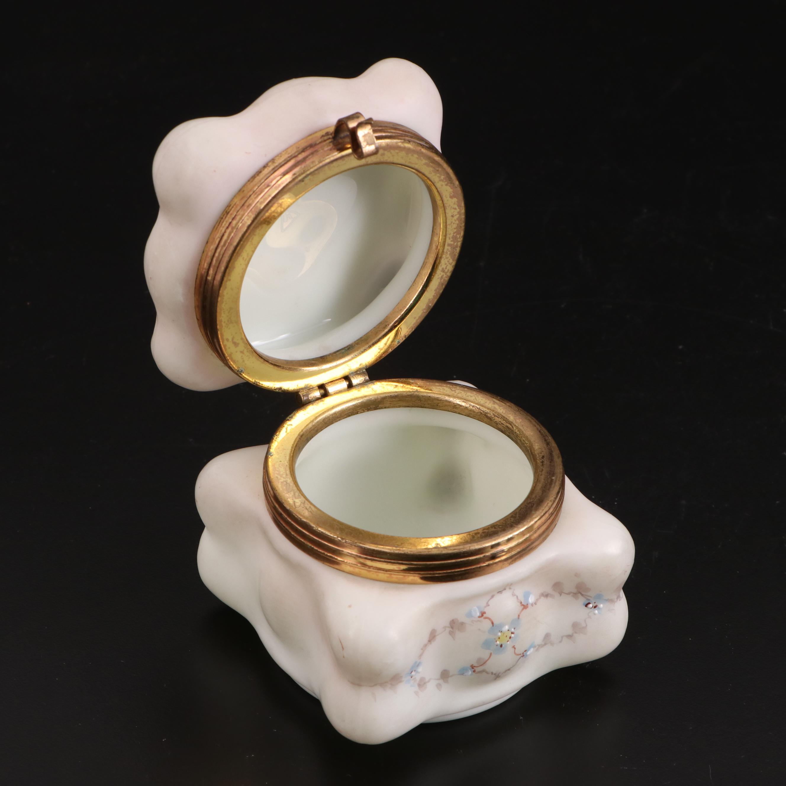 Wavecrest Vanity Box with Other Victorian Style Satin Glass Vanity Boxes