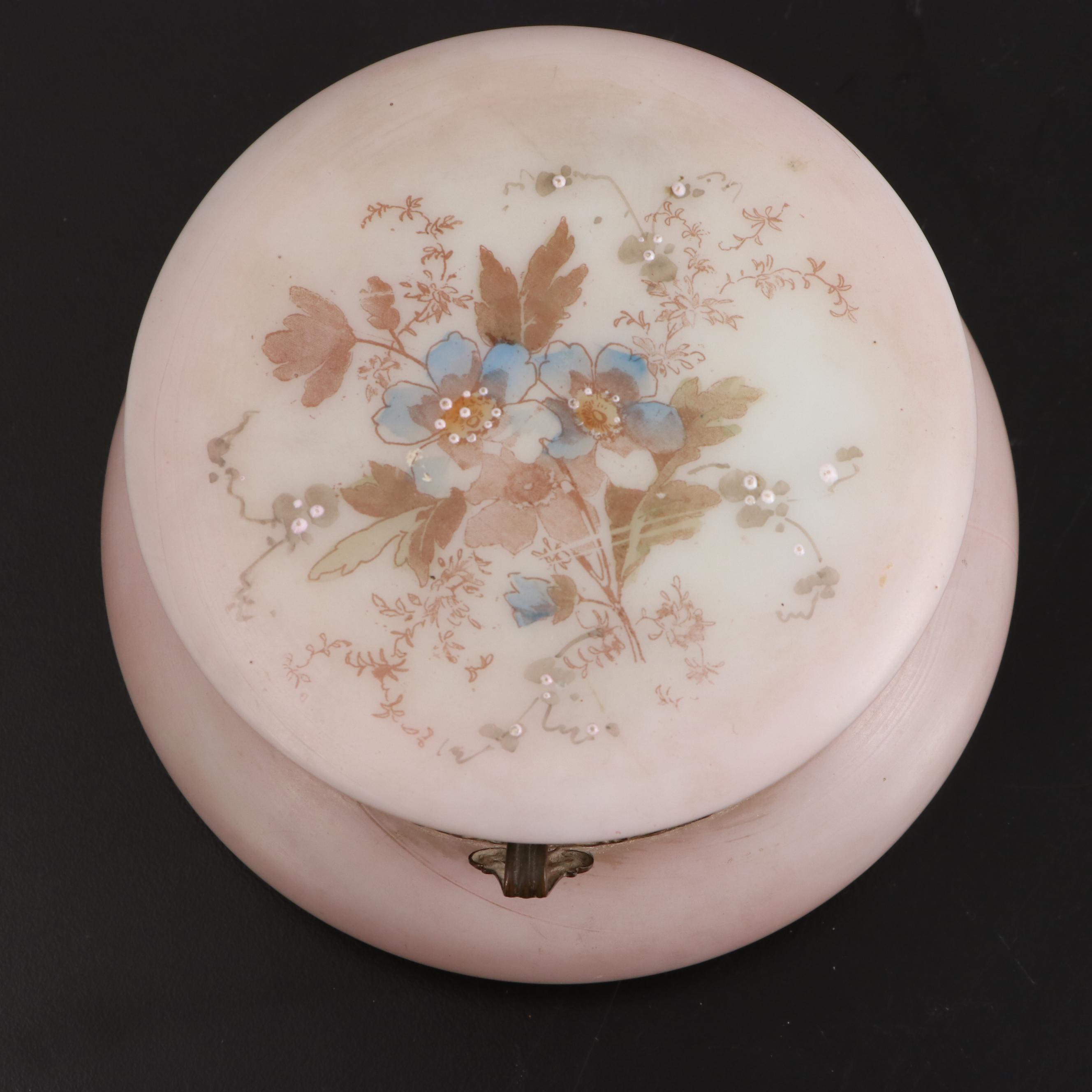 Wavecrest Vanity Box with Other Victorian Style Satin Glass Vanity Boxes