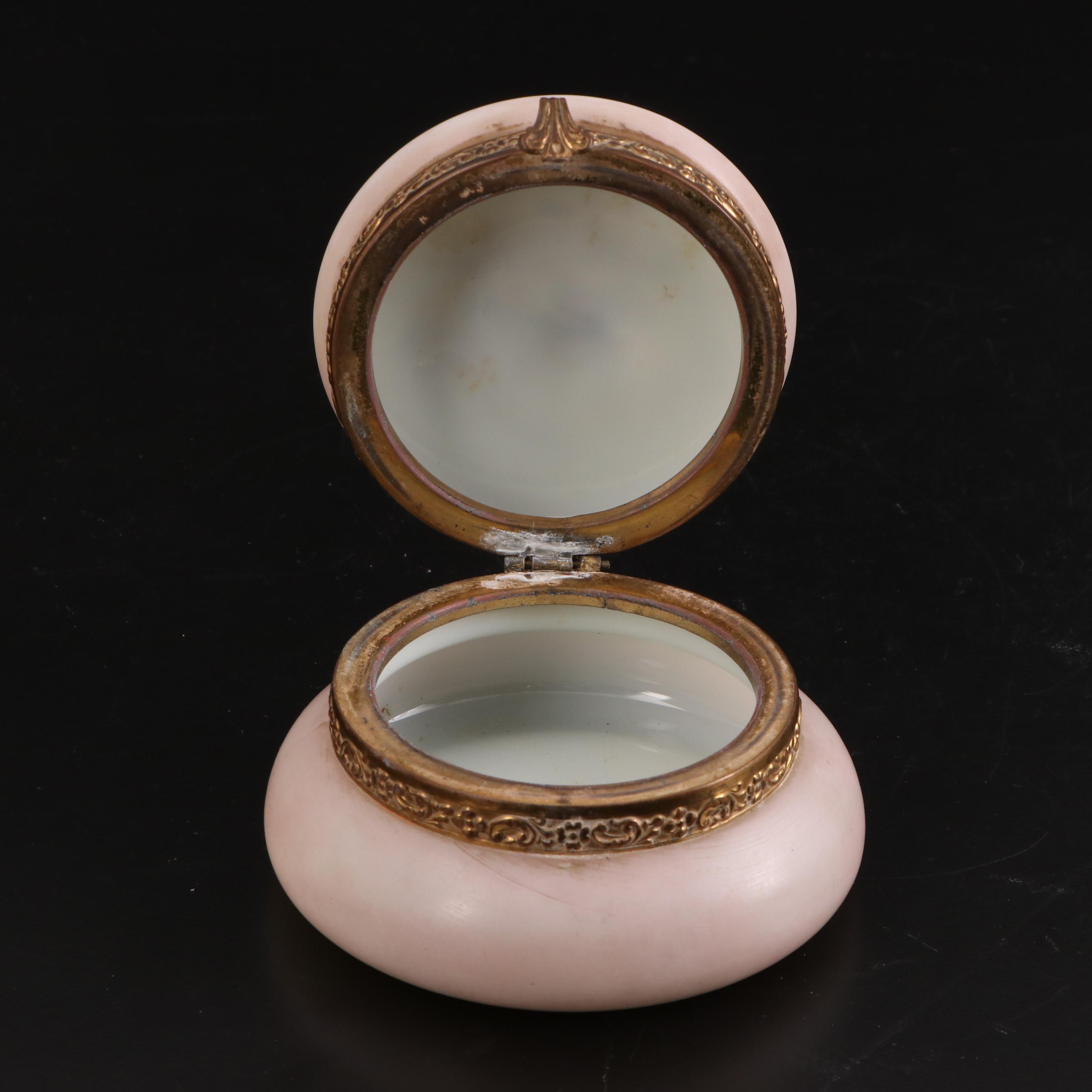 Wavecrest Vanity Box with Other Victorian Style Satin Glass Vanity Boxes