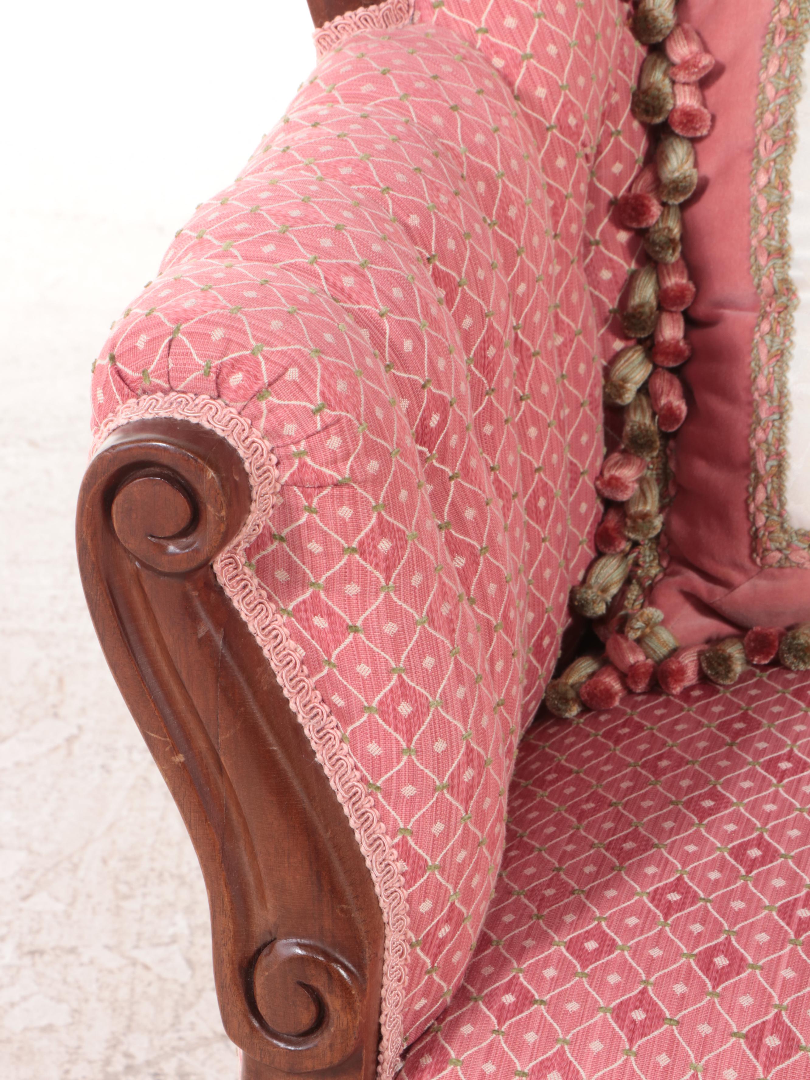 Rococo Revival Style Mahogany and Buttoned-Down Loveseat, 20th Century