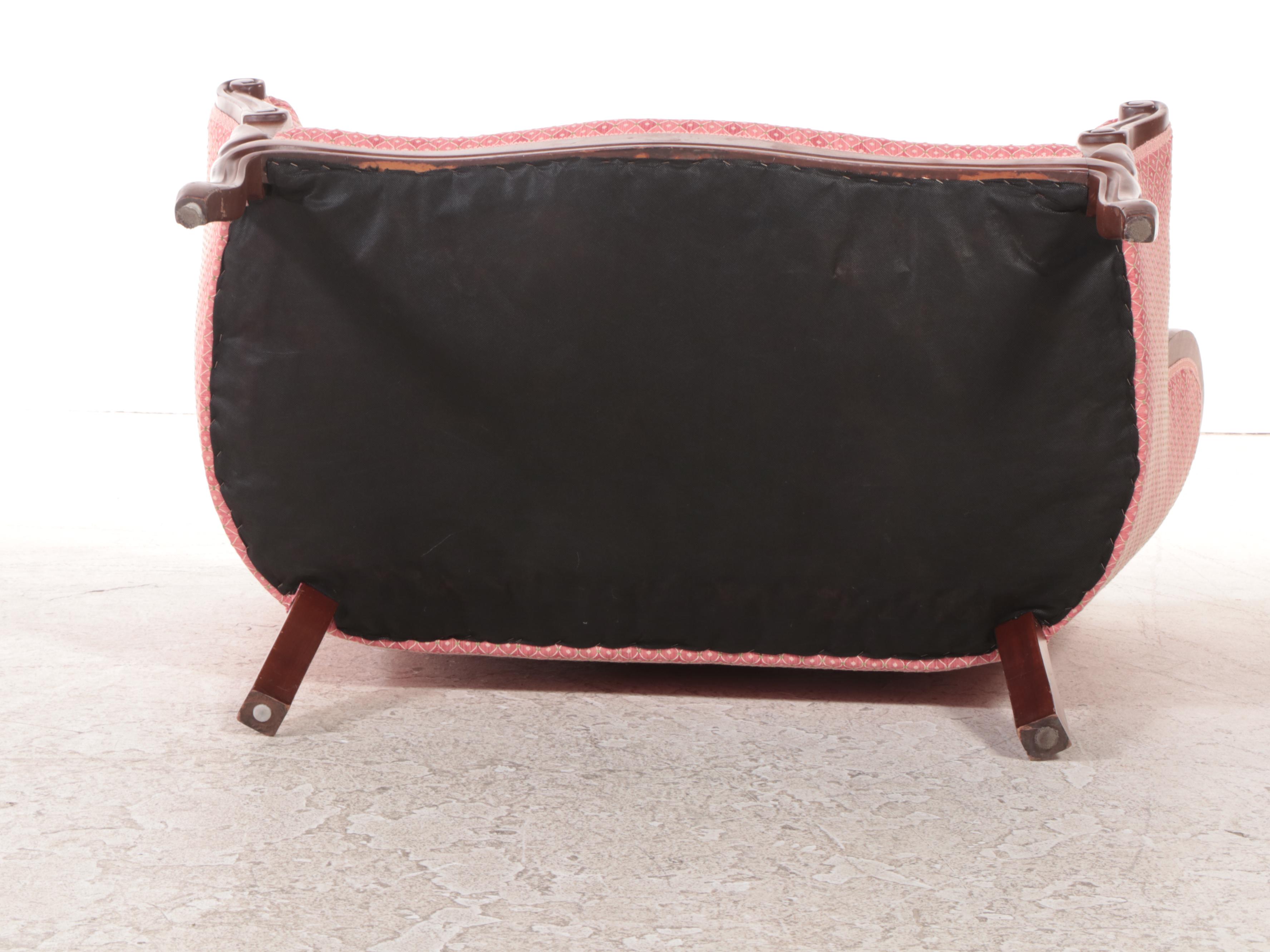 Rococo Revival Style Mahogany and Buttoned-Down Loveseat, 20th Century