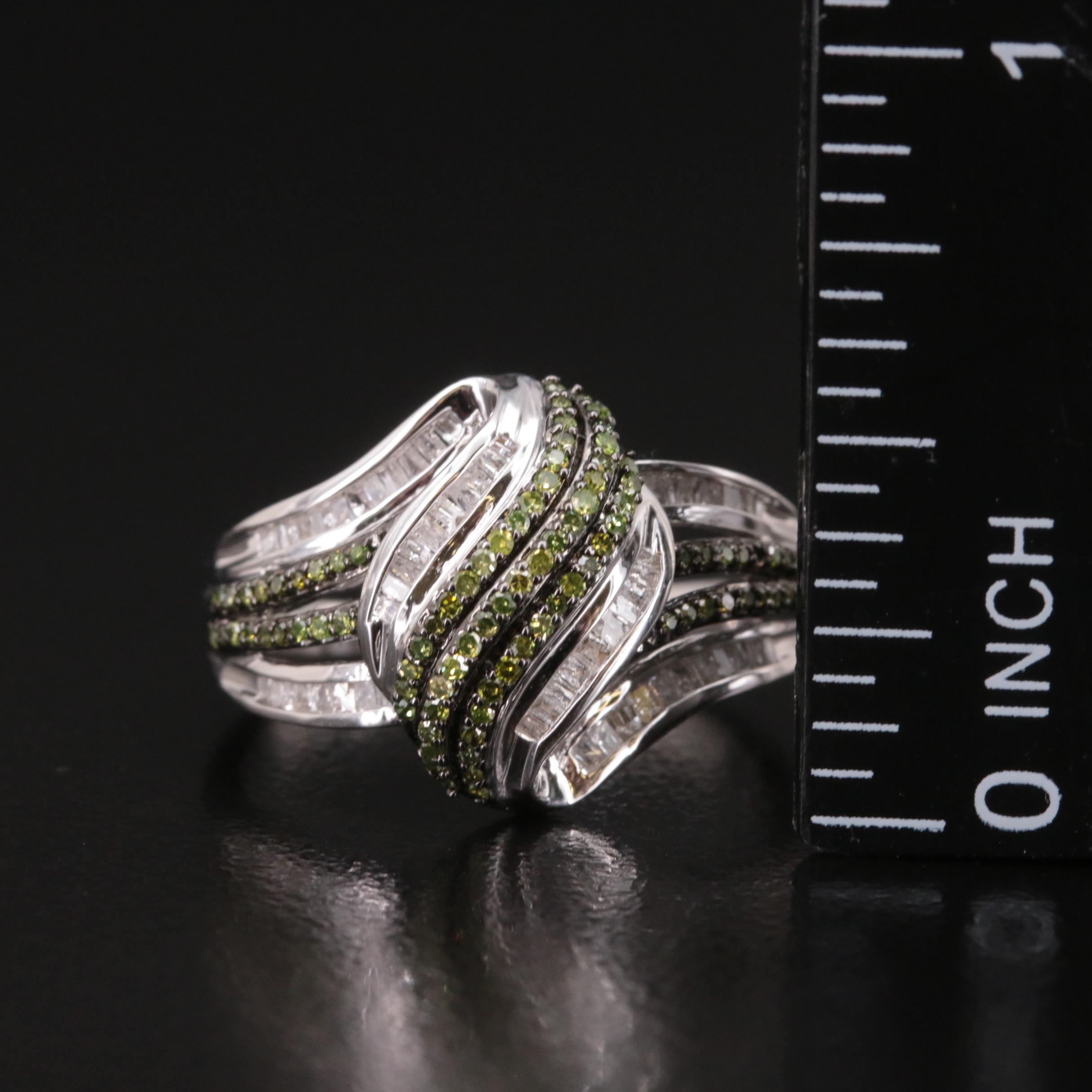 Sterling Diamond Crossover Ring