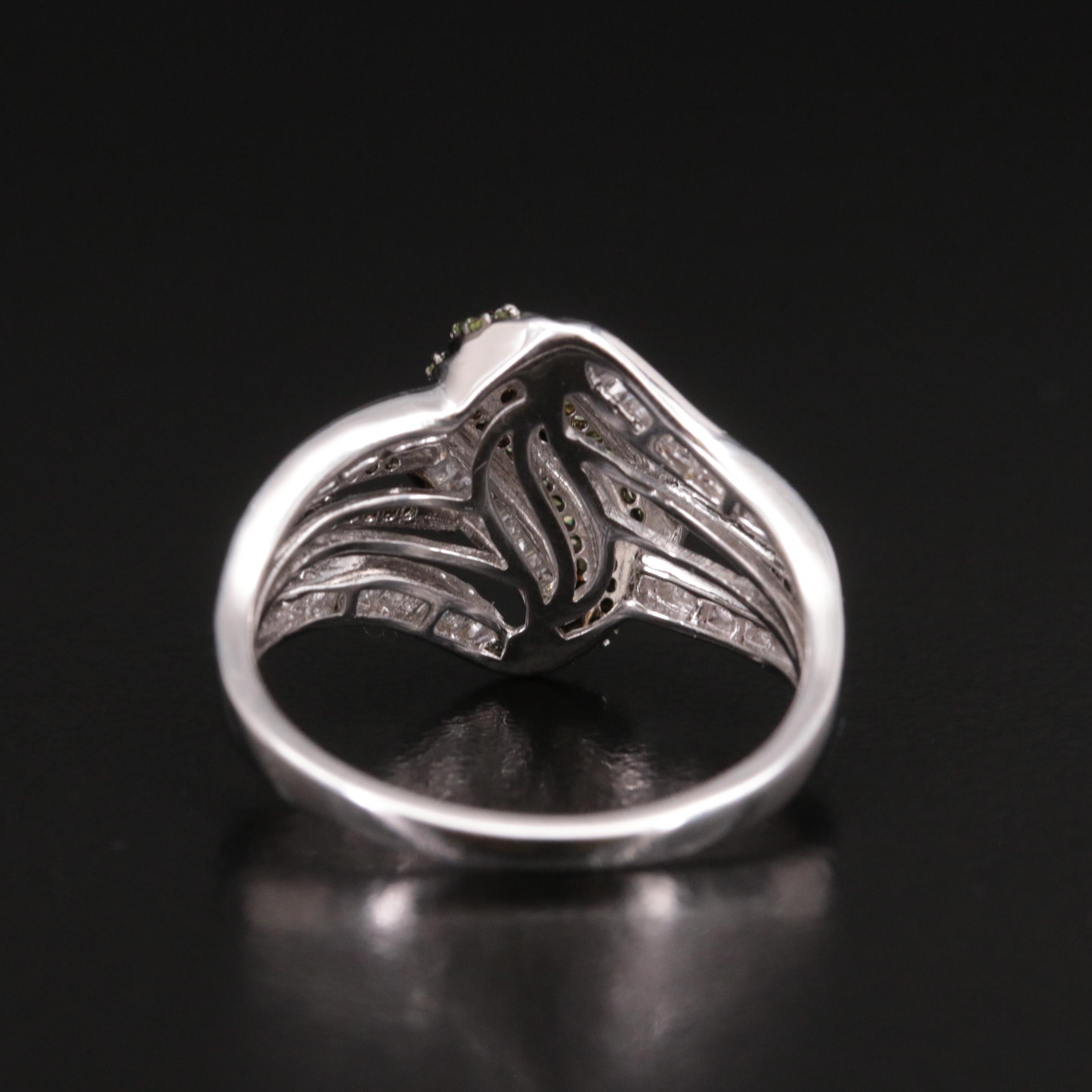 Sterling Diamond Crossover Ring