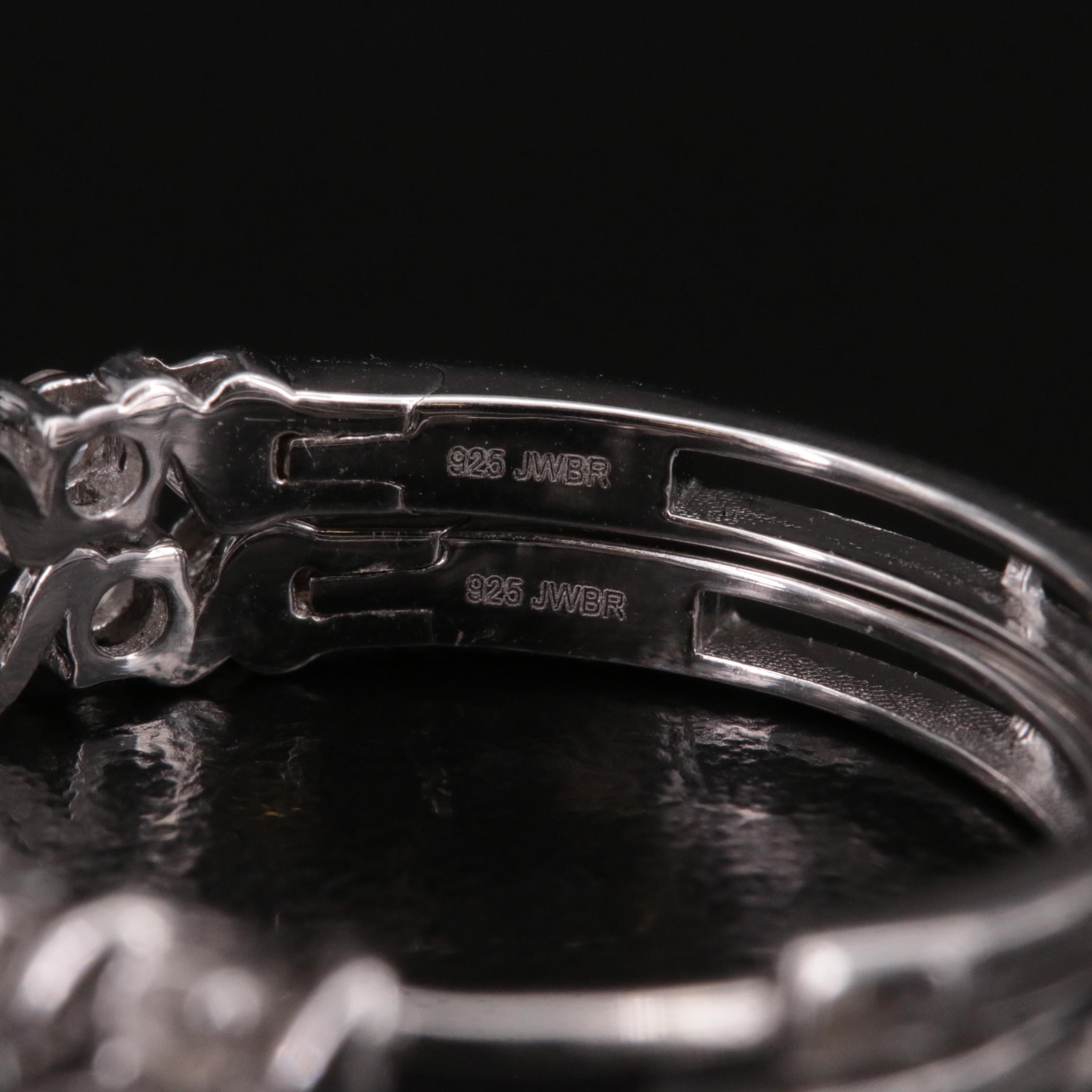 Sterling Diamond Hoop Earrings