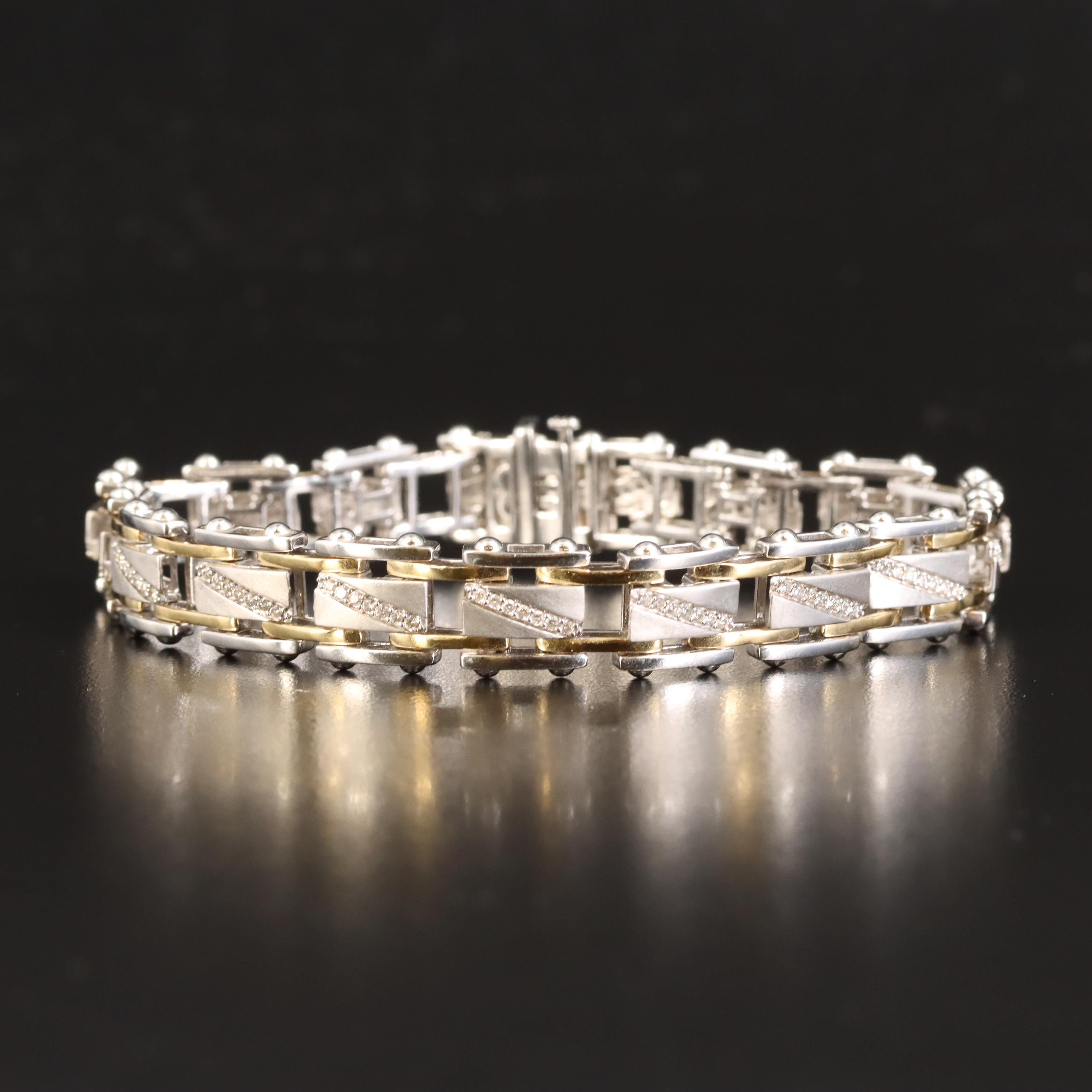 Sterling 1.02 CTW Diamond Bracelet