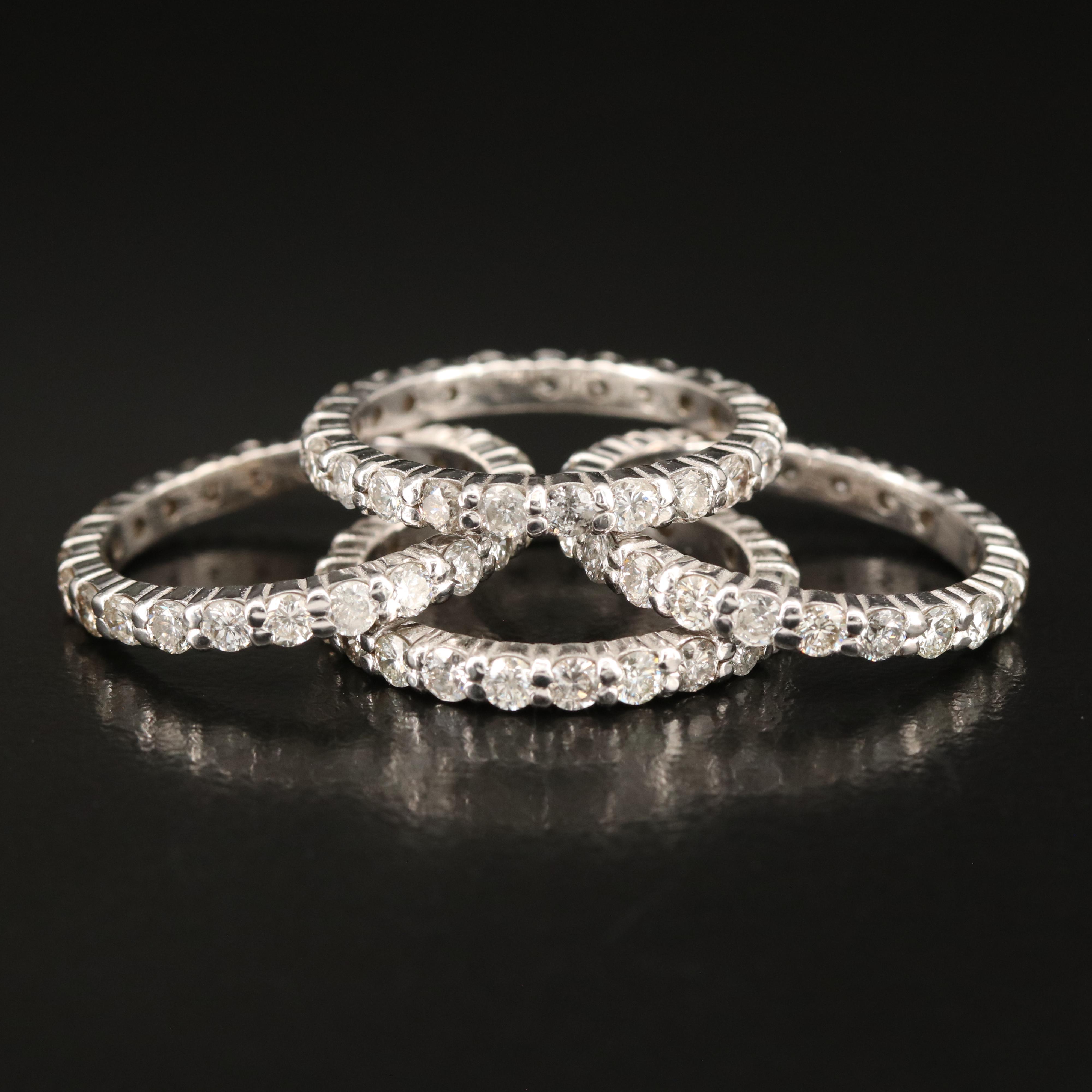 14K 4.39 CTW Diamond Stacking Eternity Bands