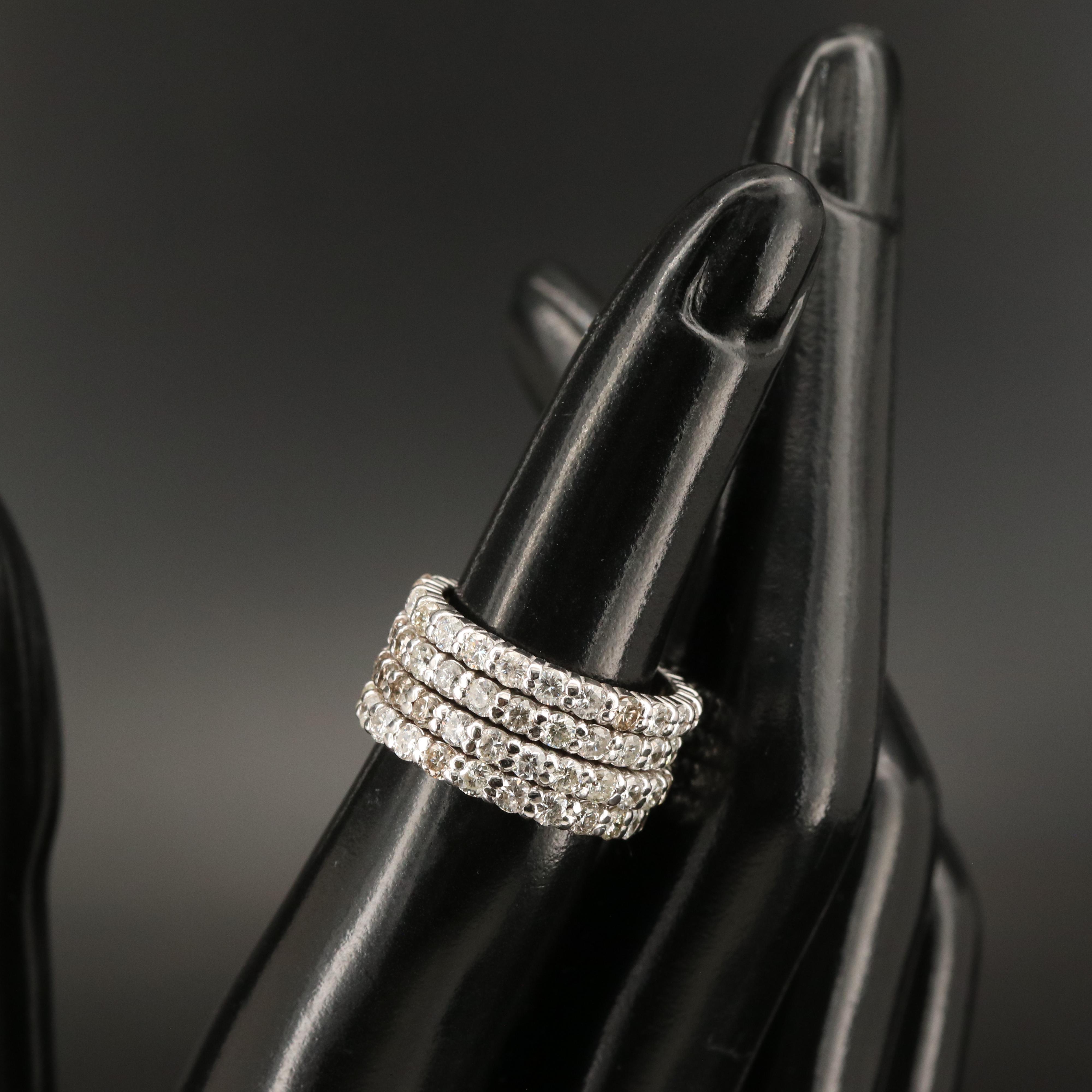 14K 4.39 CTW Diamond Stacking Eternity Bands
