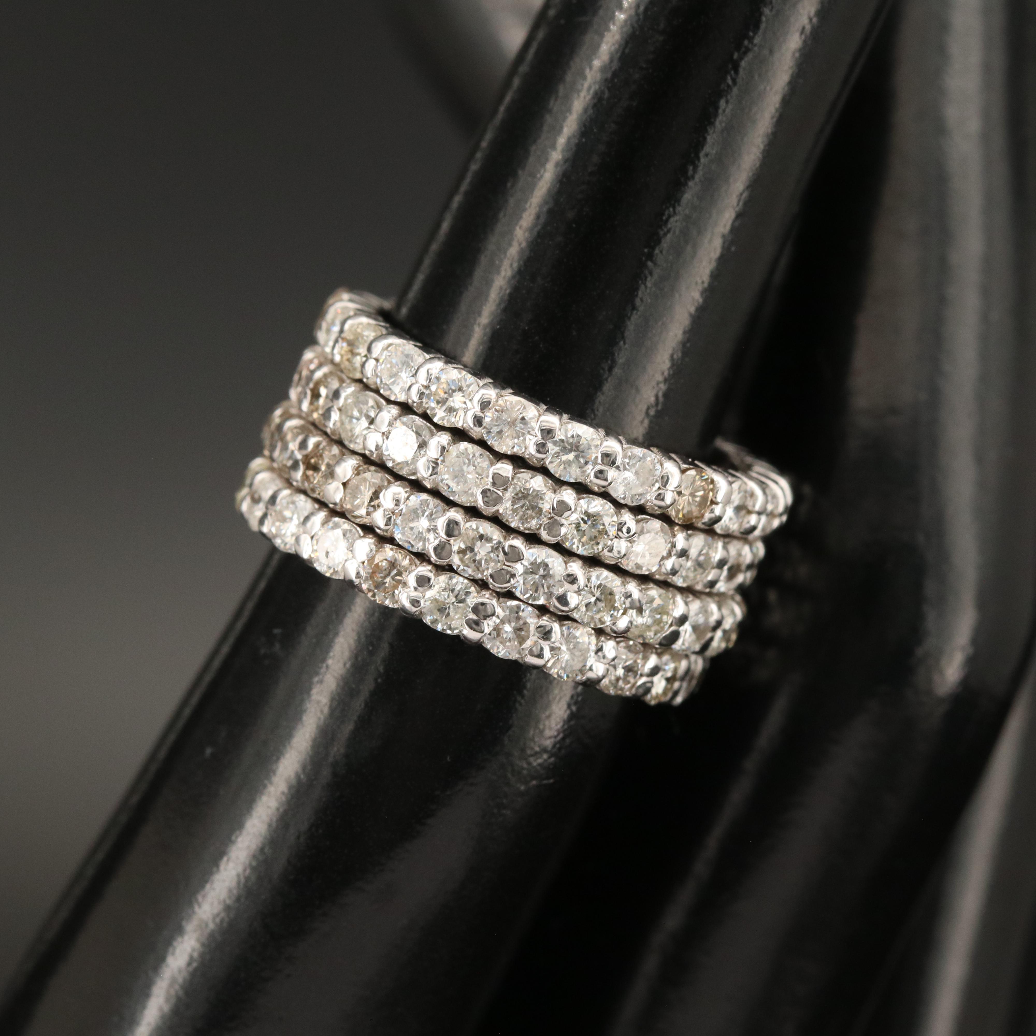 14K 4.39 CTW Diamond Stacking Eternity Bands