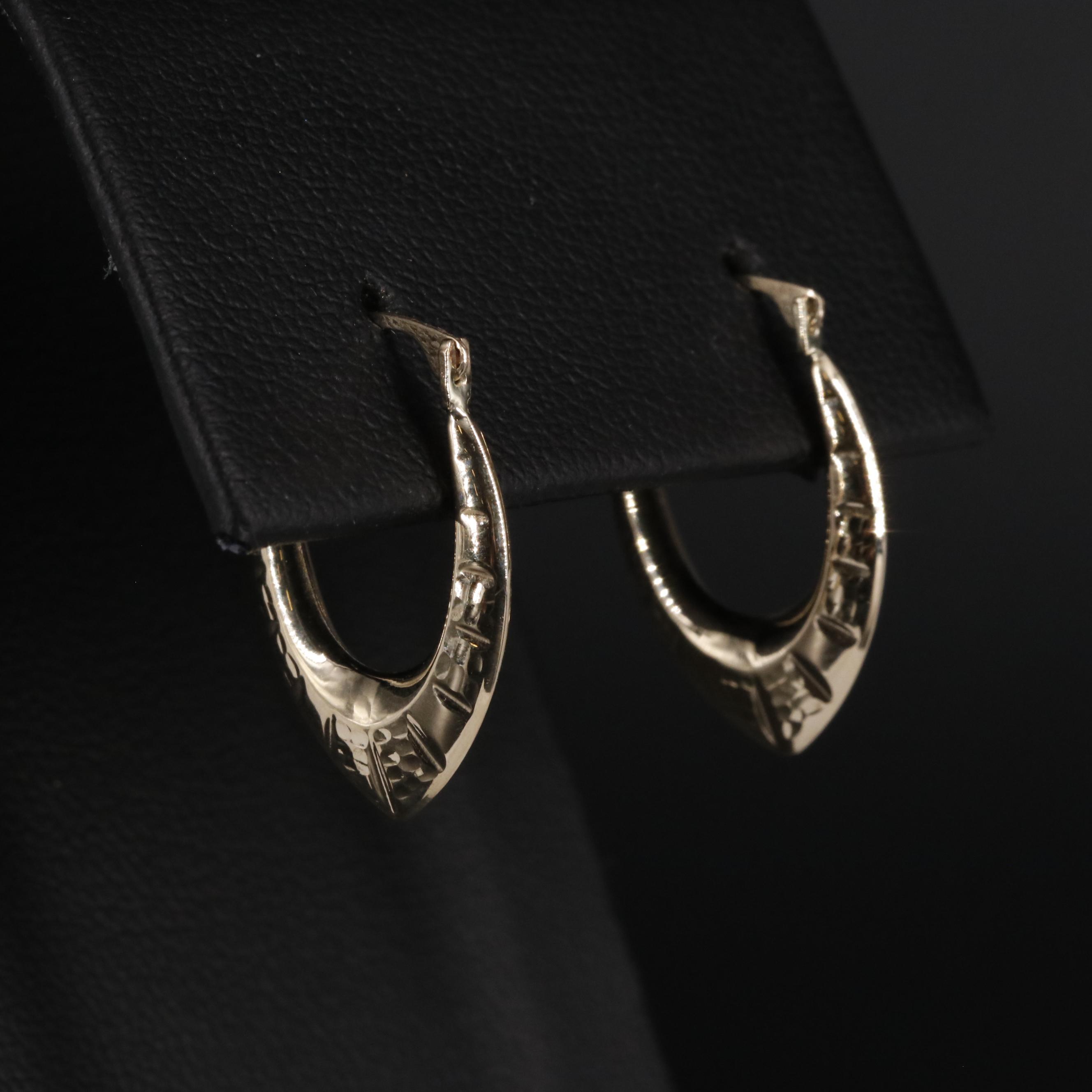 10K Oval Hoop Earrings