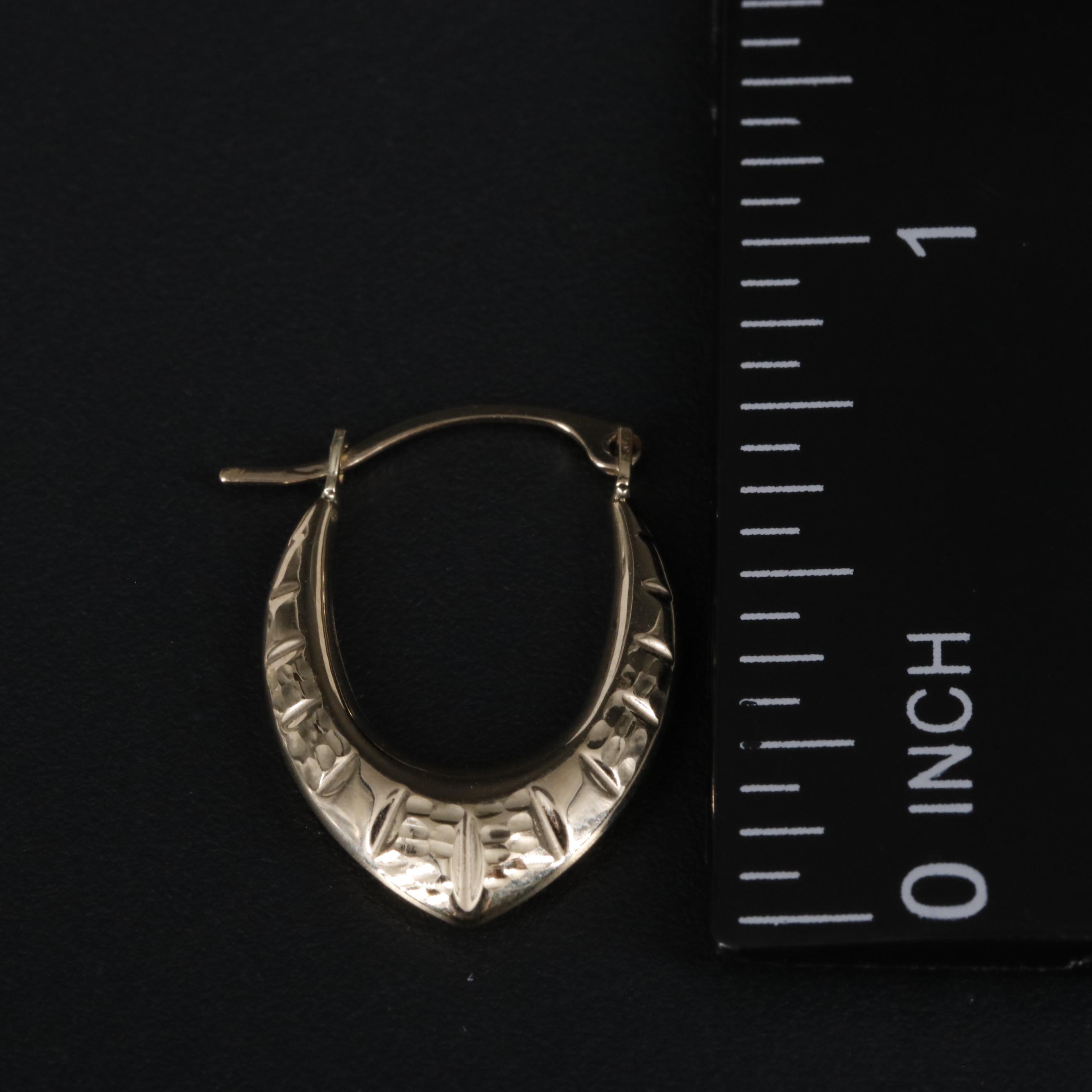 10K Oval Hoop Earrings
