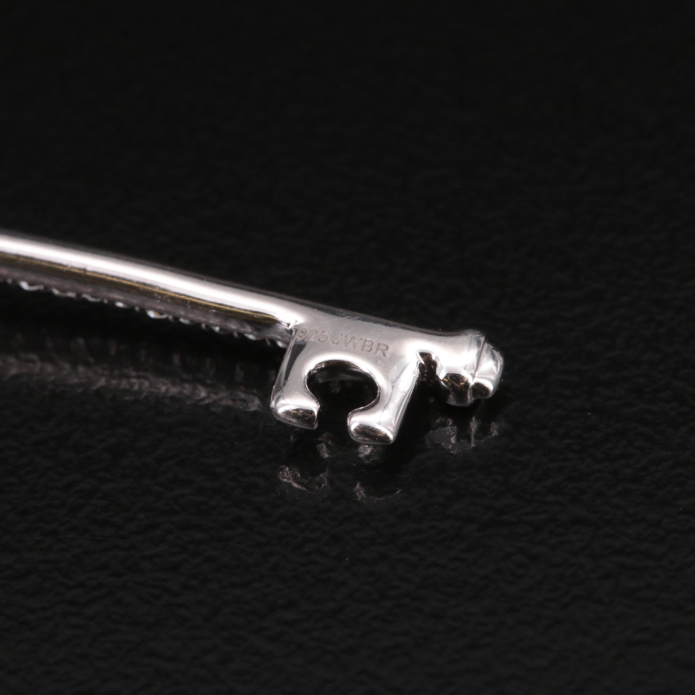 Sterling Topaz Heart Key Pendant Necklace