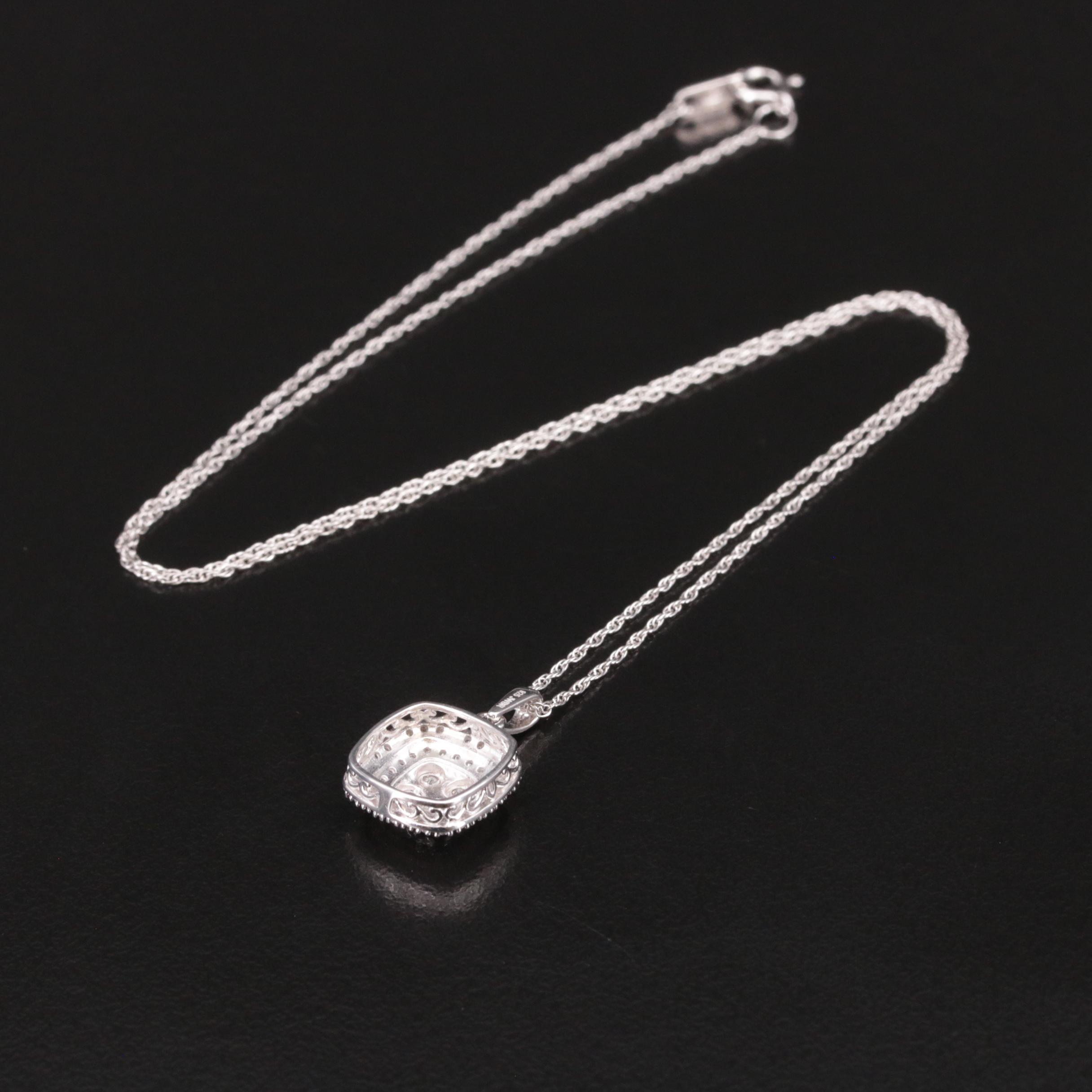 Sterling Diamond Pendant Necklace