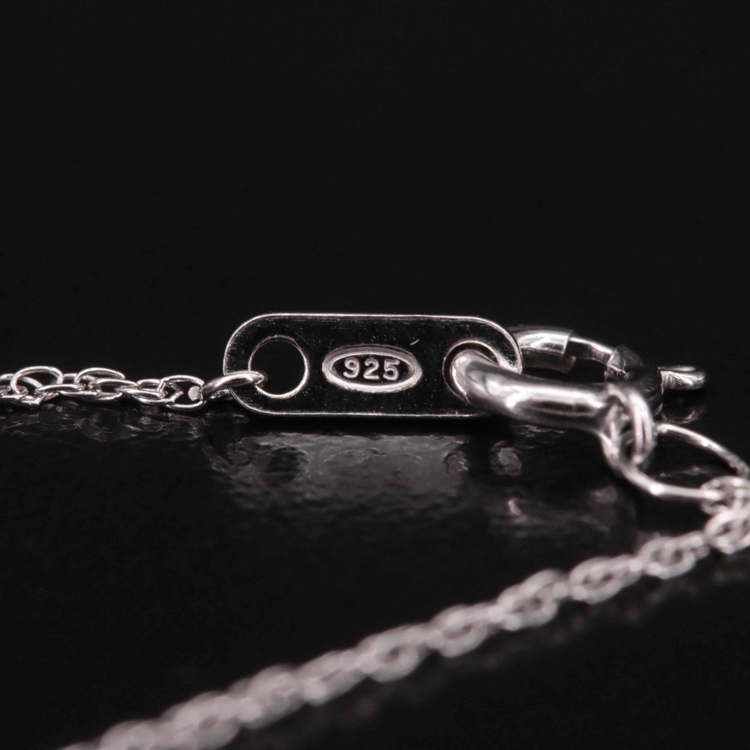 Sterling Diamond Pendant Necklace