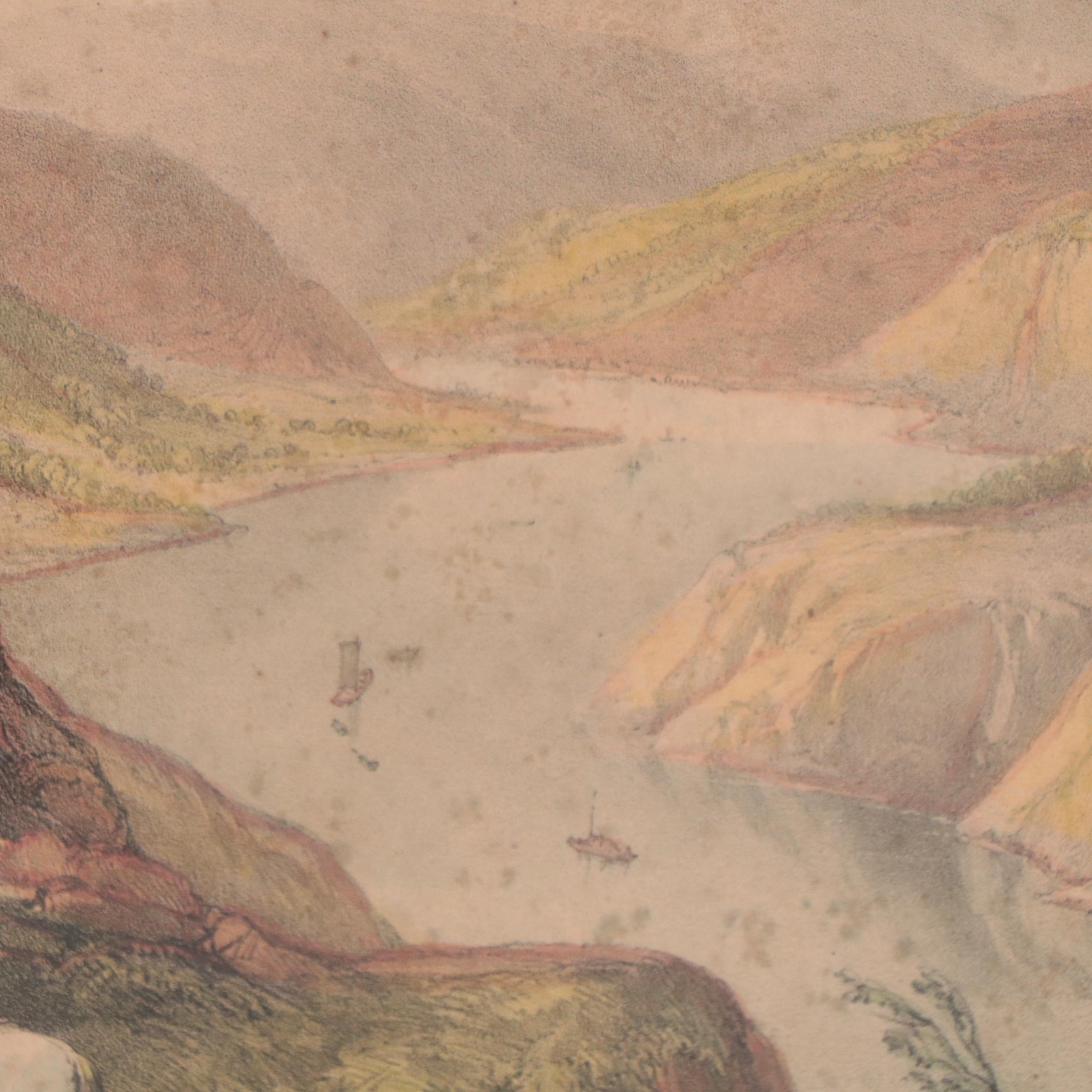 Hand-Colored Lithograph of Marienburg Monastery Ruins, 19th Century