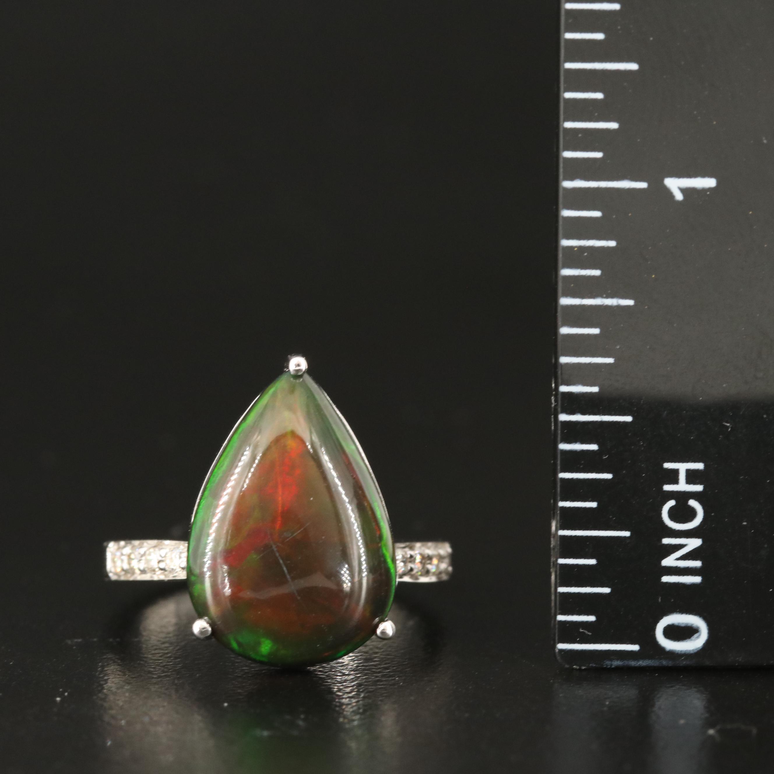 14K Opal and Diamond Ring